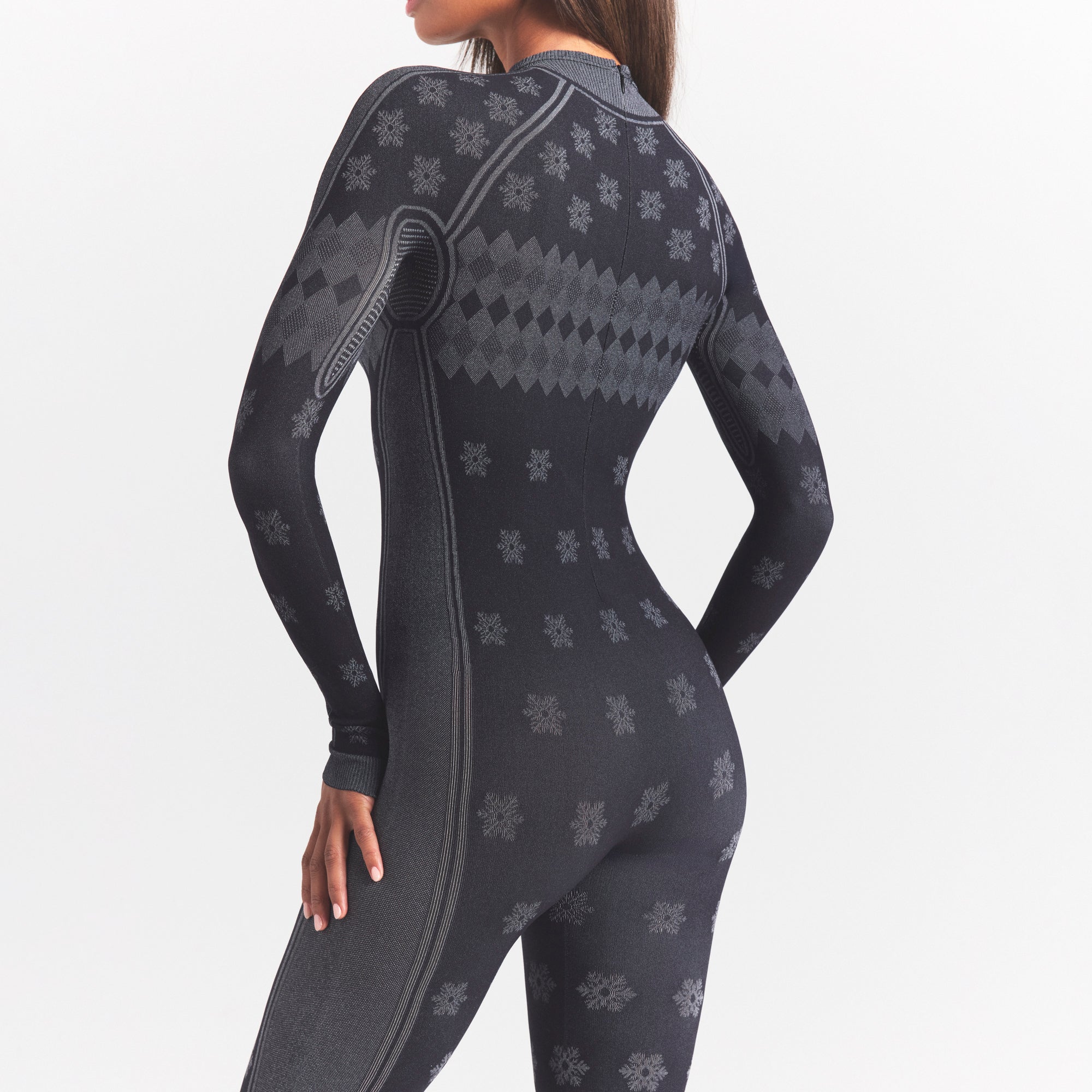 SKIMS FIRST LAYERS TURTLENECK CATSUIT | OBSIDIAN WINTER FAIR ISLE - Sneaker Türkiye