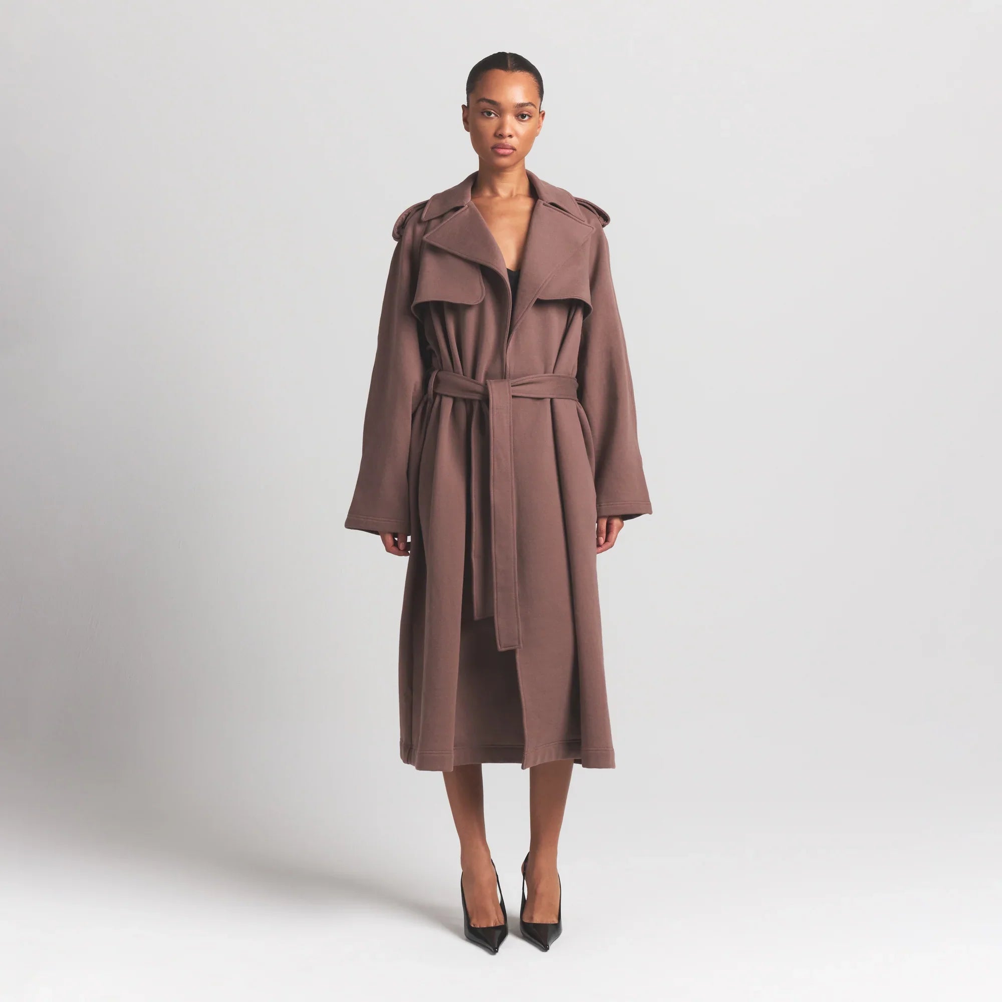 SKIMS BOYFRIEND FLEECE OVERBedenD TRENCH COAT | UMBER - Sneaker Türkiye