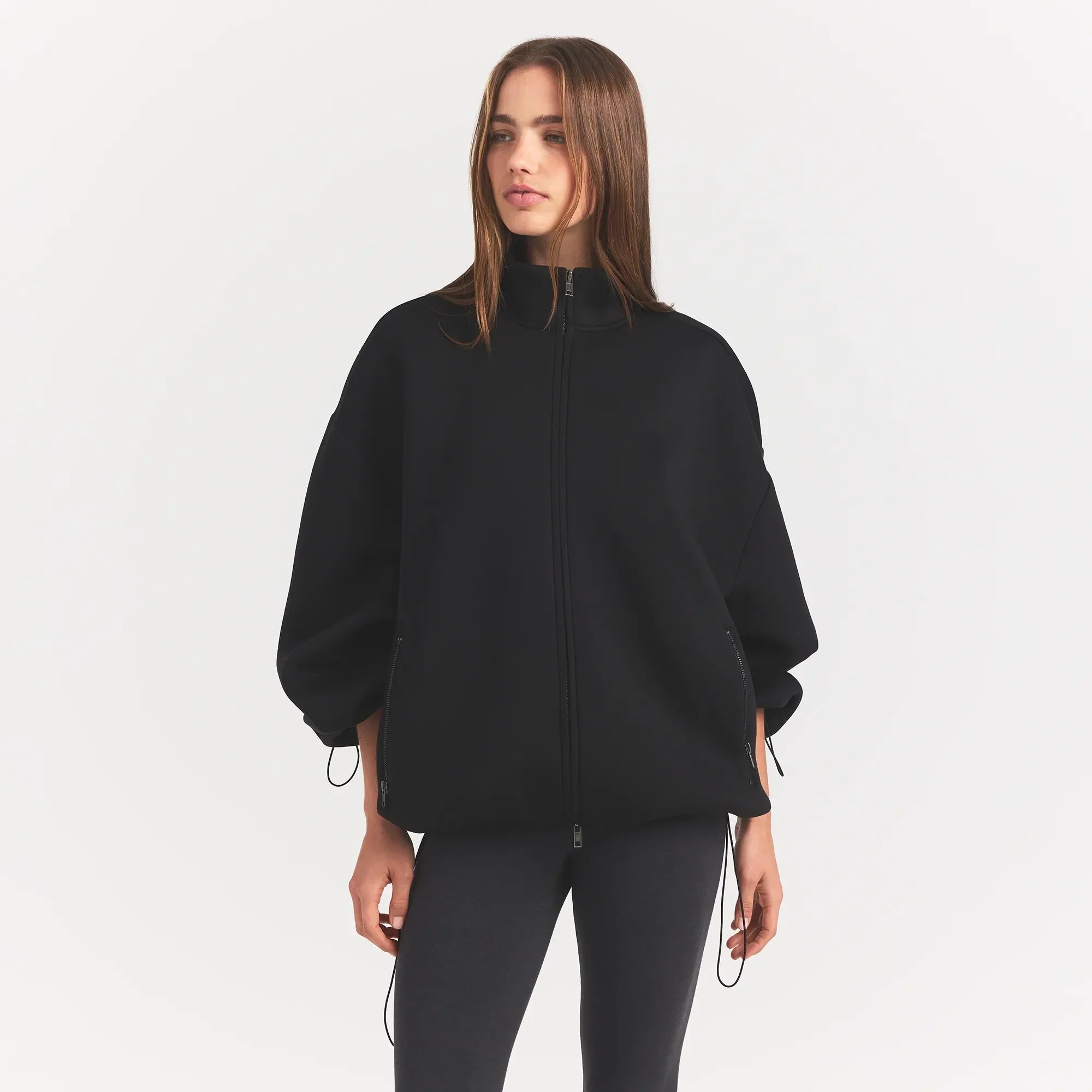 SKIMS NEOPRENE OUTERWEAR OVERBedenD MOCK NECK JACKET | OBSIDIAN - Sneaker Türkiye