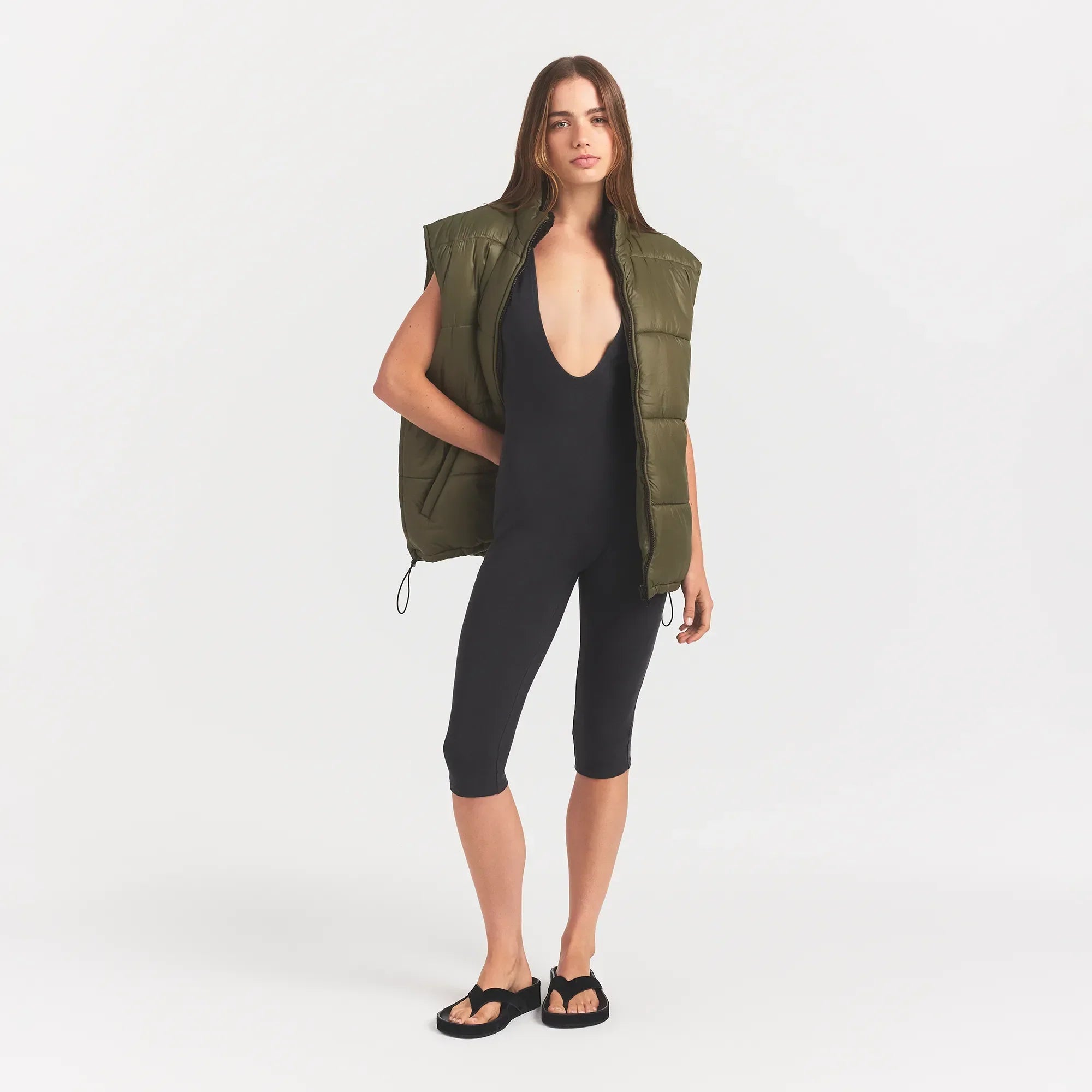 SKIMS LIGHTWEIGHT PUFFER OVERBedenD VEST | OLIVE - Sneaker Türkiye
