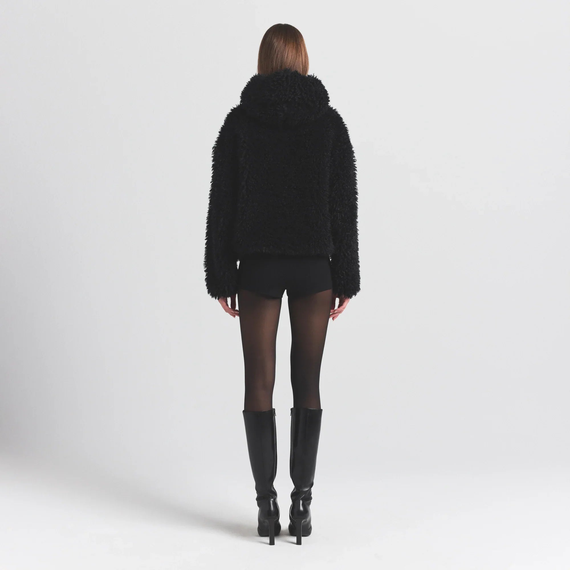 SKIMS FAUX FUR HOODIE | ONYX - Sneaker Türkiye