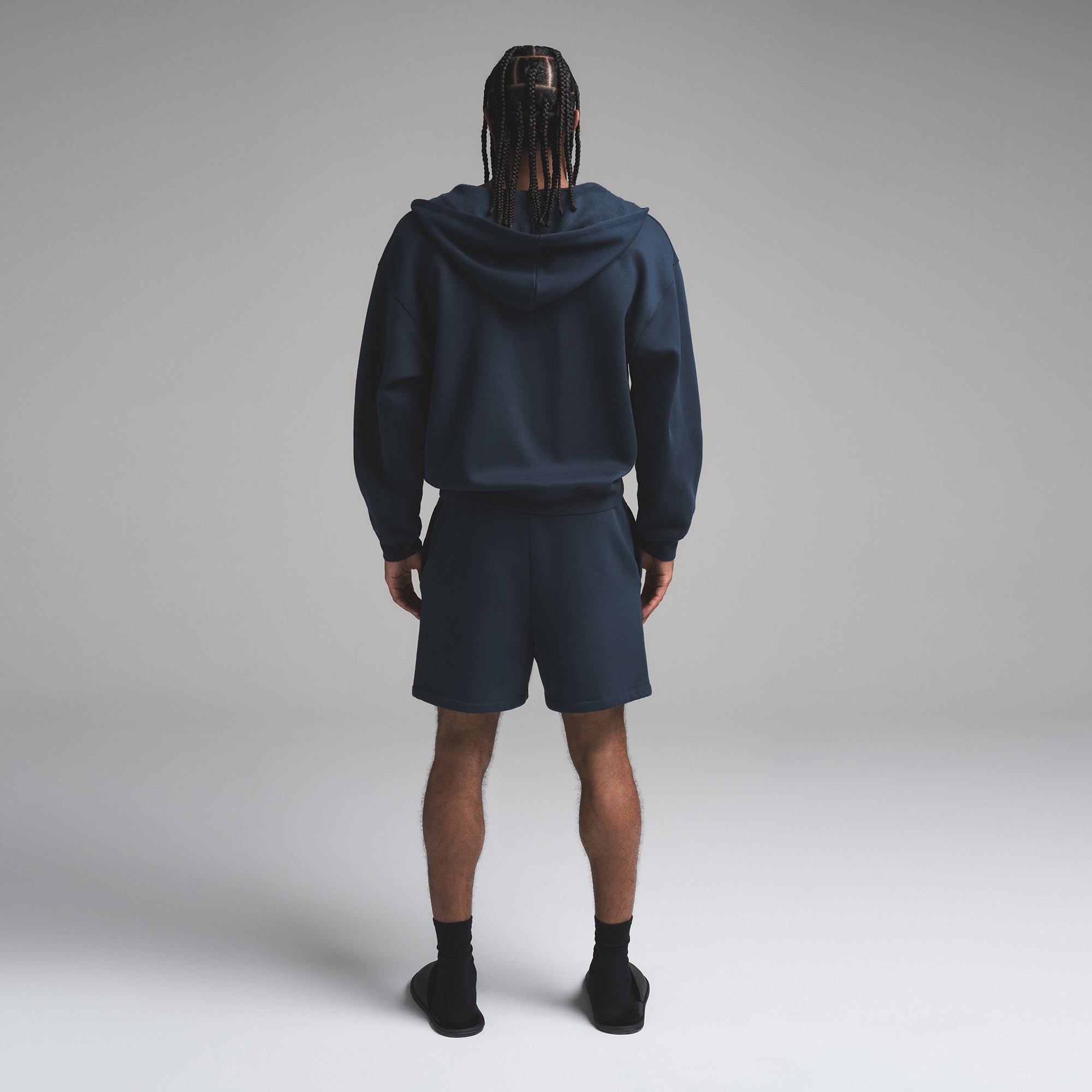 SKIMS FLEECE LOUNGE MENS RELAXED ZIP UP HOODIE | NAVY - Sneaker Türkiye