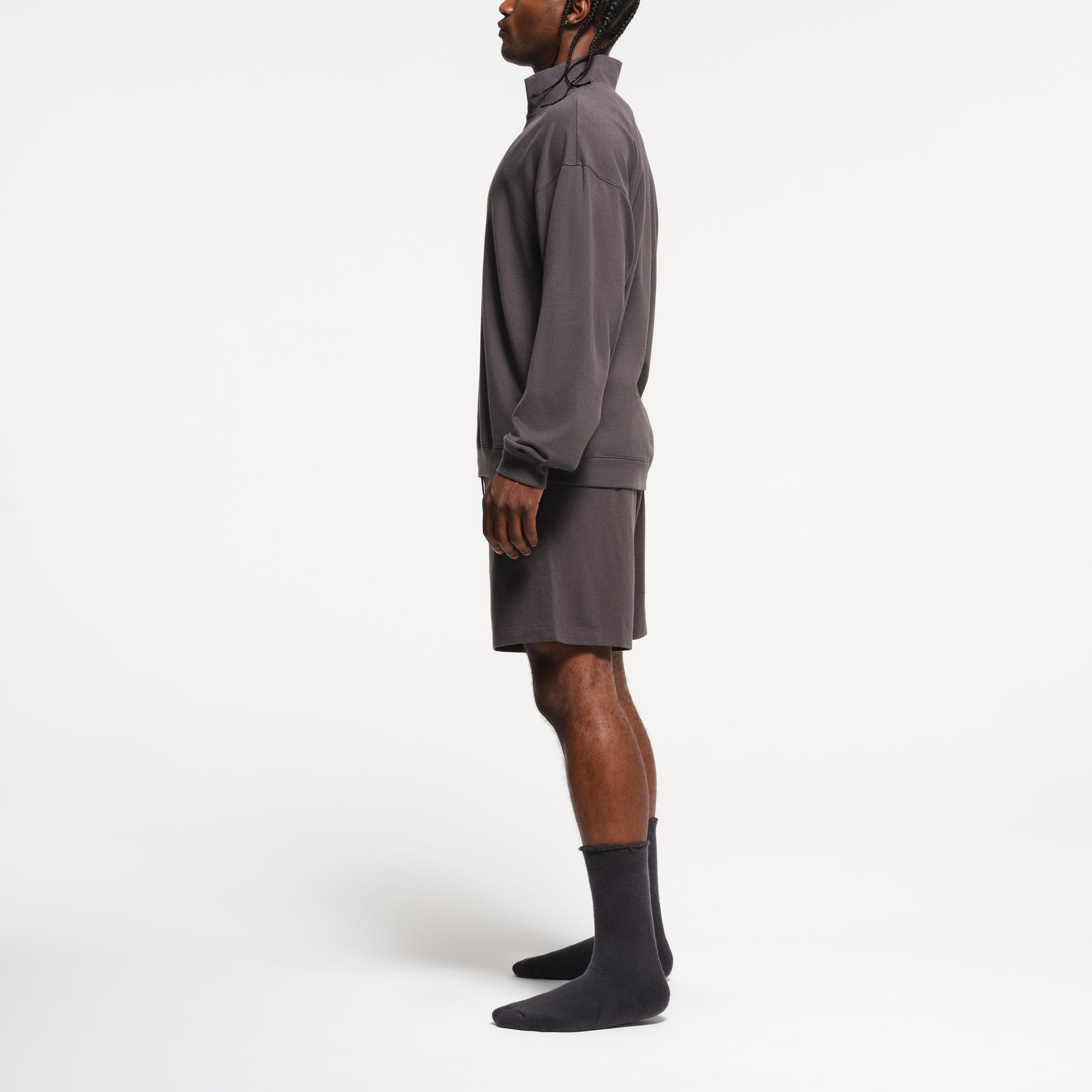 SKIMS JERSEY LOUNGE MENS RELAXED QUARTER ZIP PULLOVER | ASH - Sneaker Türkiye