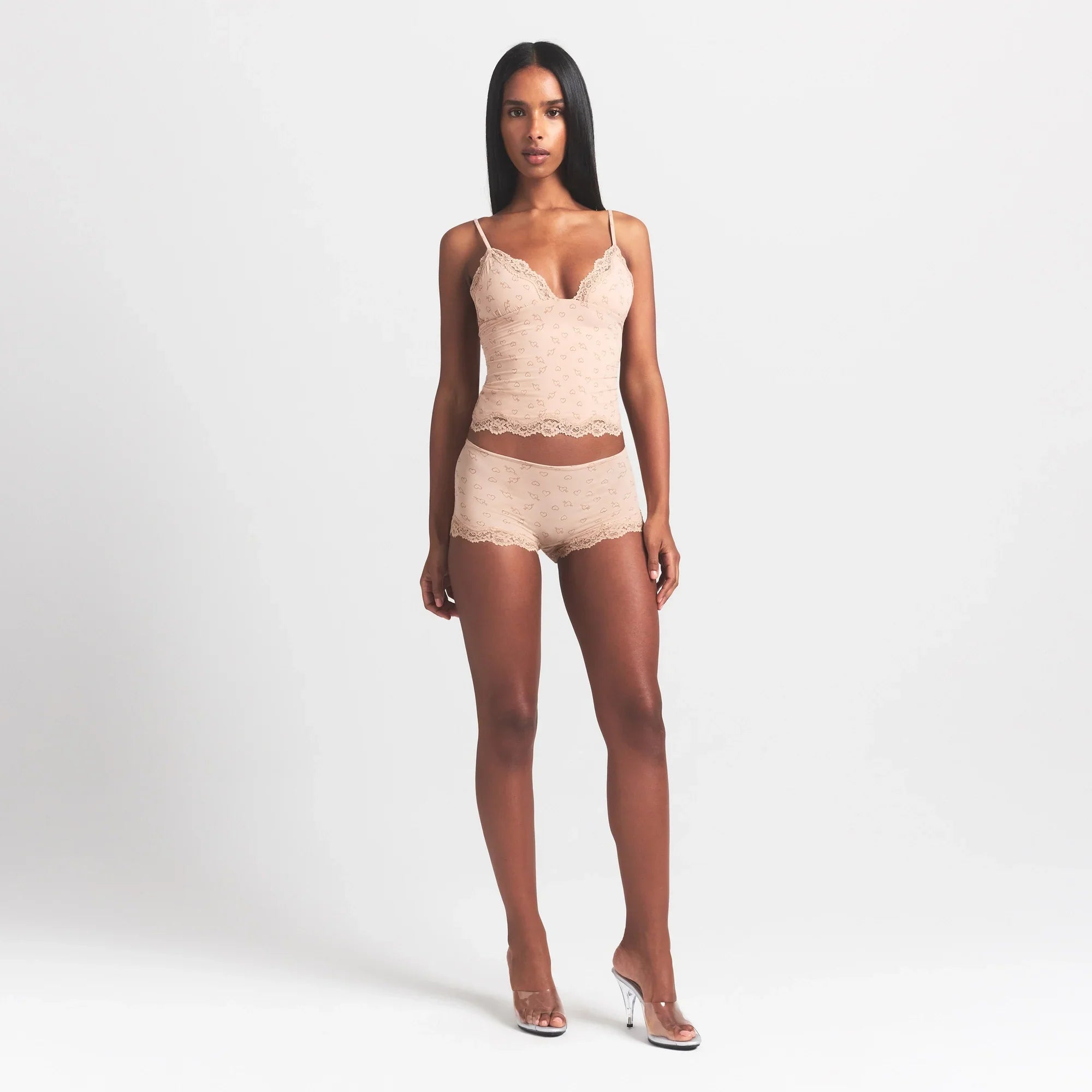 SKIMS FITS EVERYBODY LACE BOY SHORT | MICA SKETCHED HEARTS - Sneaker Türkiye