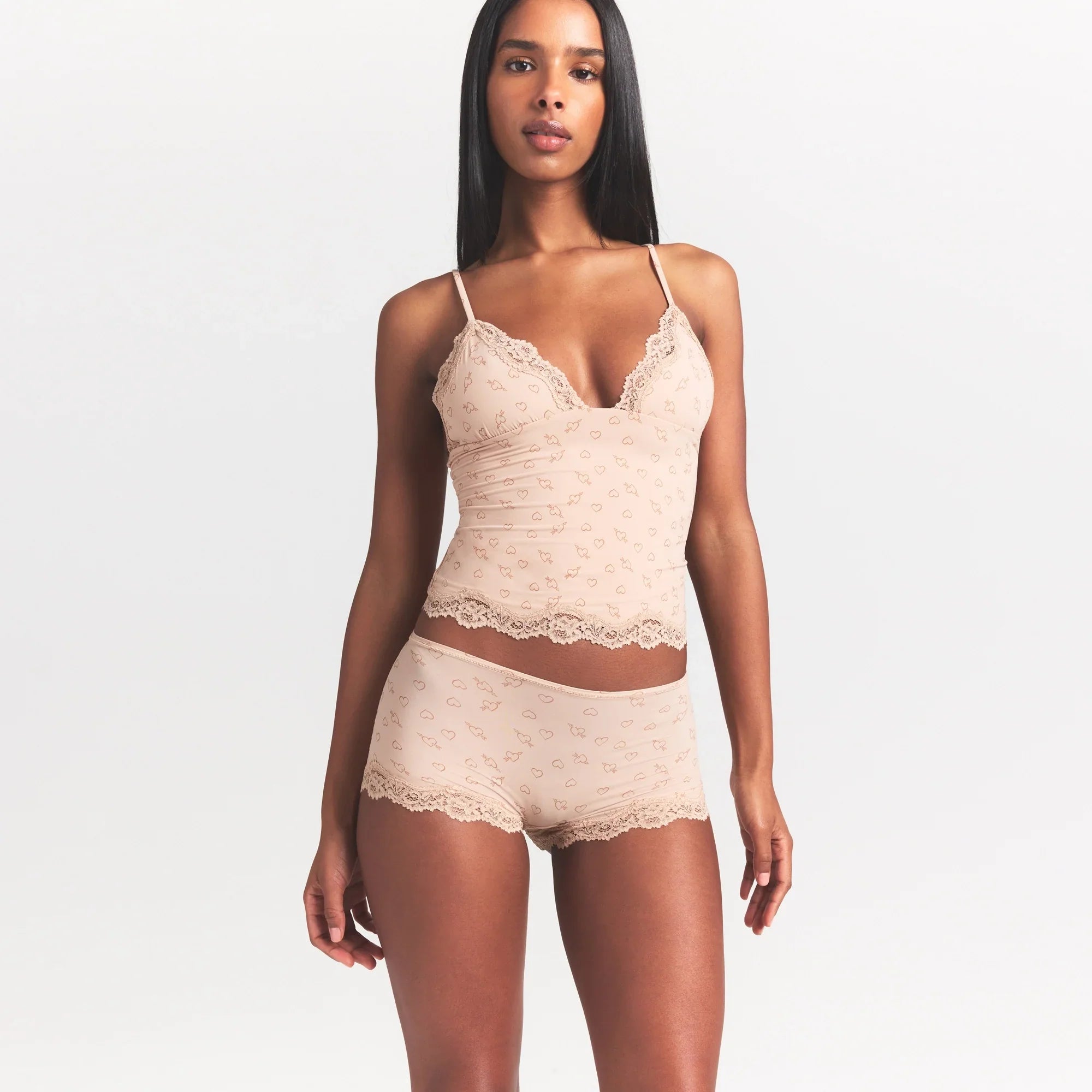 SKIMS FITS EVERYBODY LACE BOY SHORT | MICA SKETCHED HEARTS - Sneaker Türkiye