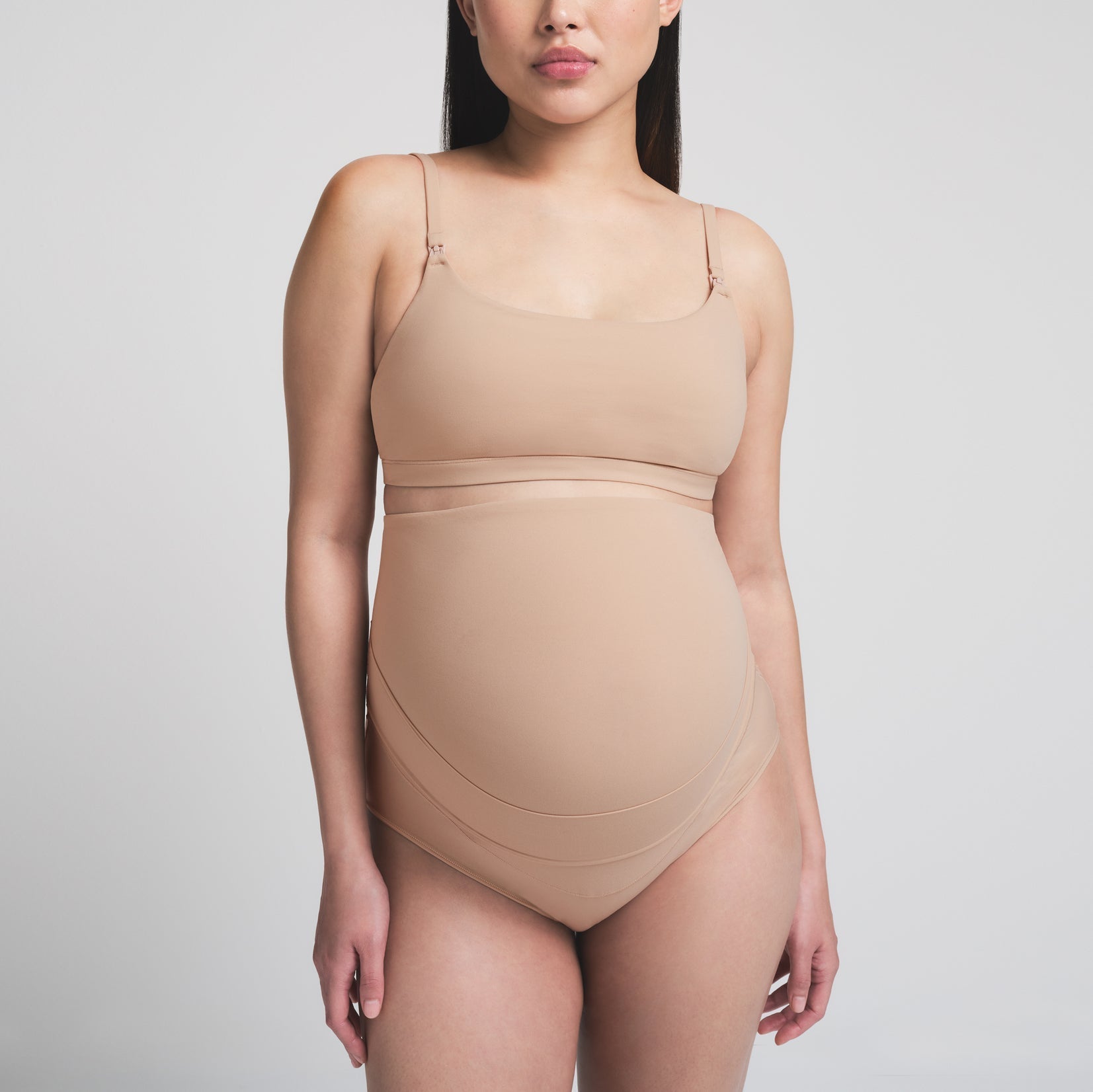 SKIMS FITS EVERYBODY MATERNITY BANDED HIGH-WAISTED BRIEF | CLAY - Sneaker Türkiye