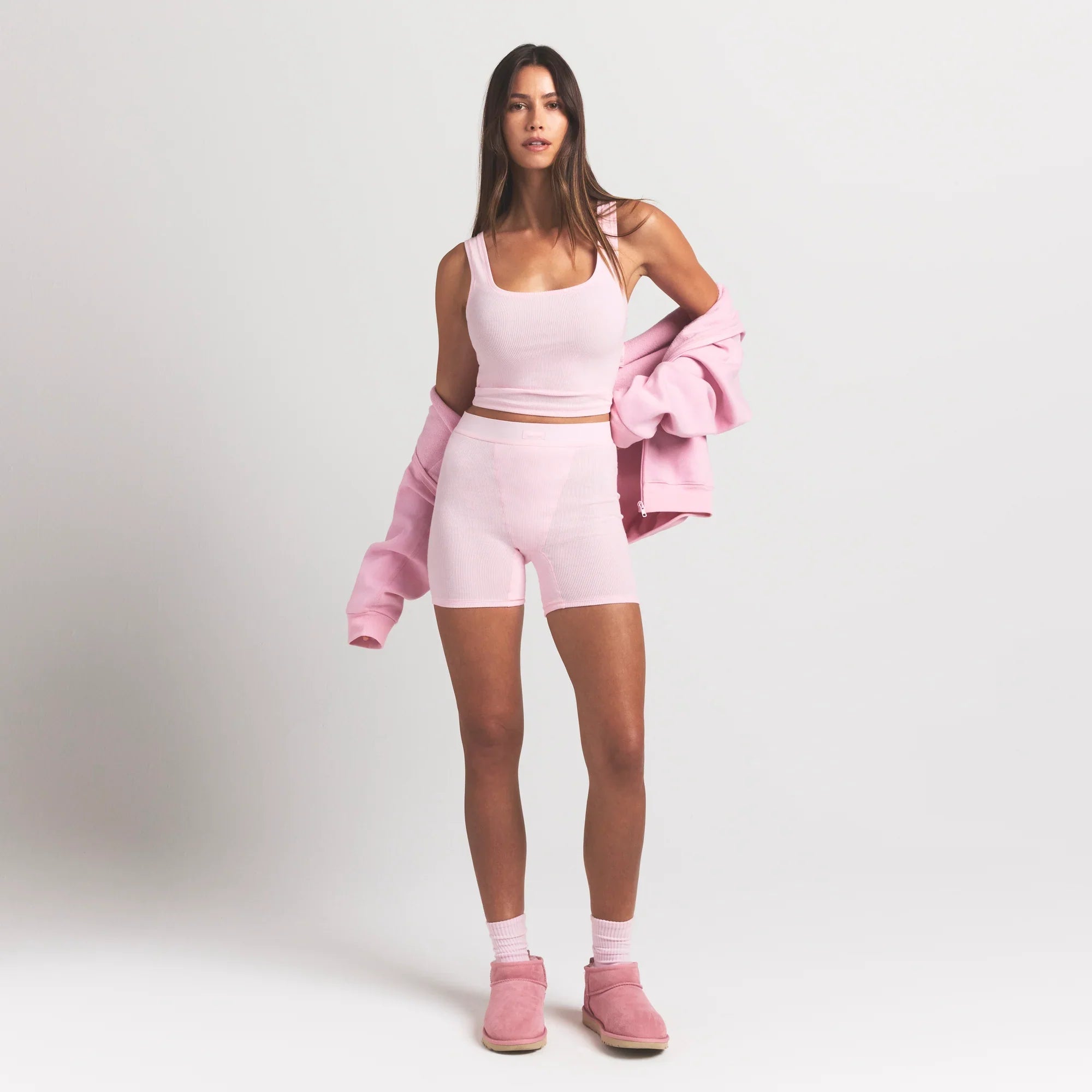 SKIMS COTTON RIB BOXER | CHERRY BLOSSOM - Sneaker Türkiye