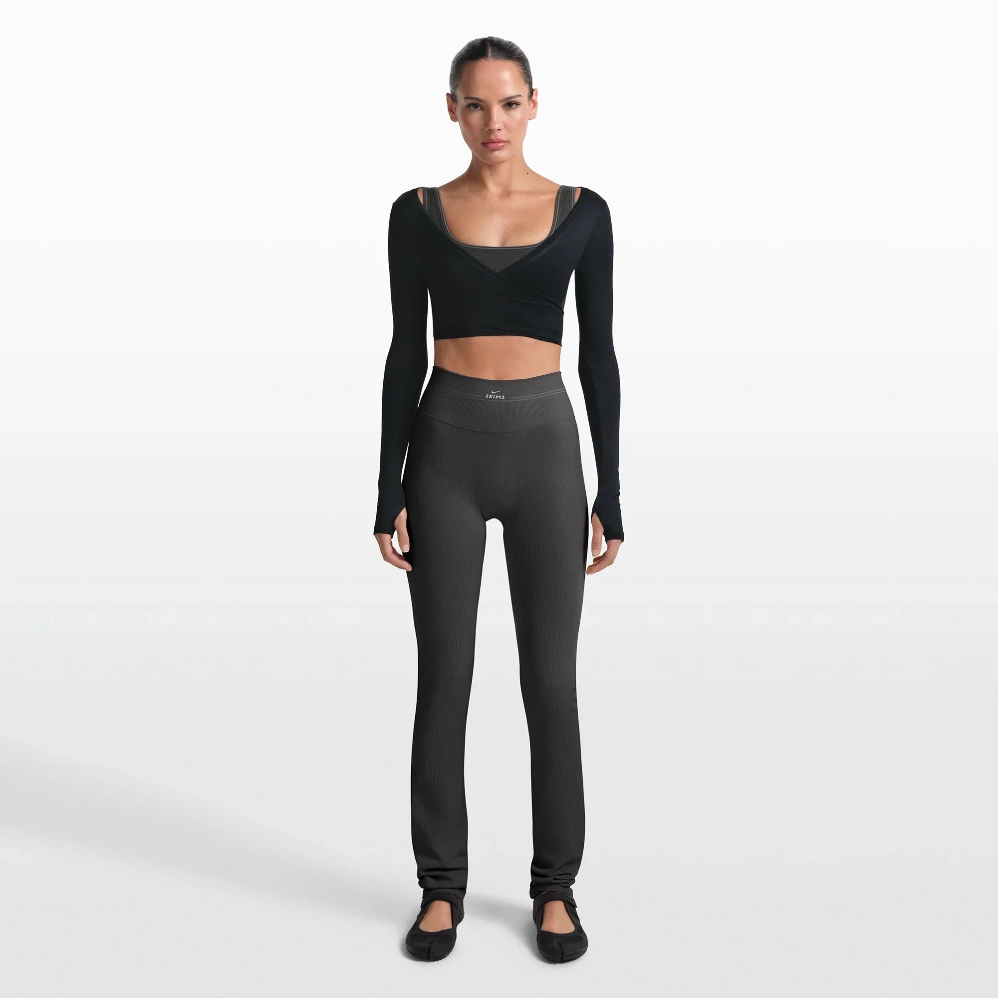 NikeSKIMS RIBBED SEAMLESS 34″ STRAIGHT LEGGING | OBSIDIAN - Sneaker Türkiye