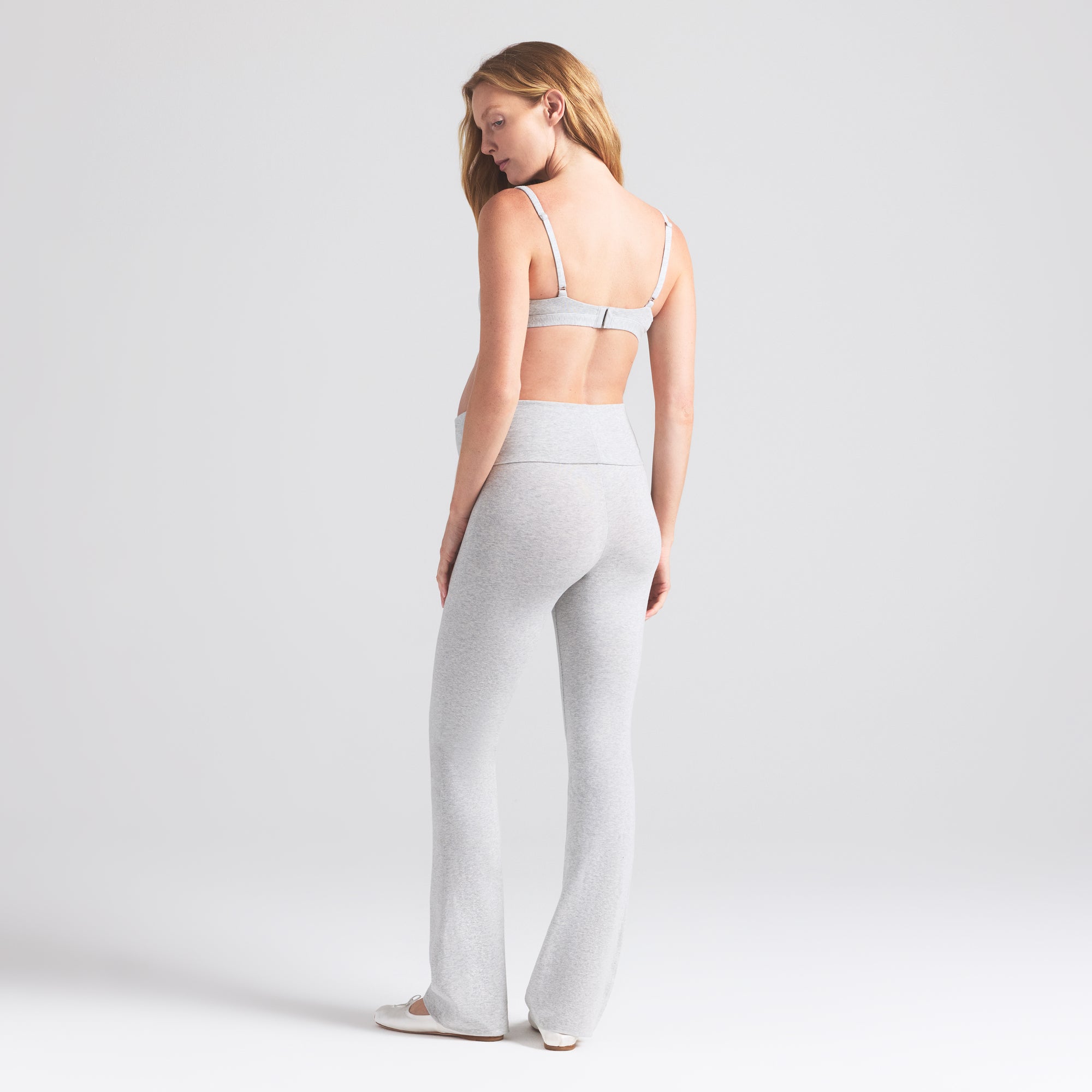 SKIMS COTTON JERSEY MATERNITY FOLDOVER PANT | LIGHT HEATHER GREY - Sneaker Türkiye