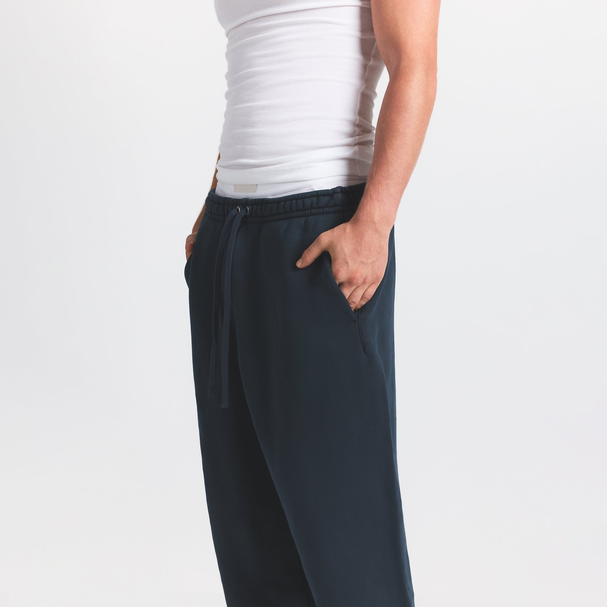 SKIMS HEAVYWEIGHT FLEECE MENS STRAIGHT LEG PANT | NAVY - Sneaker Türkiye