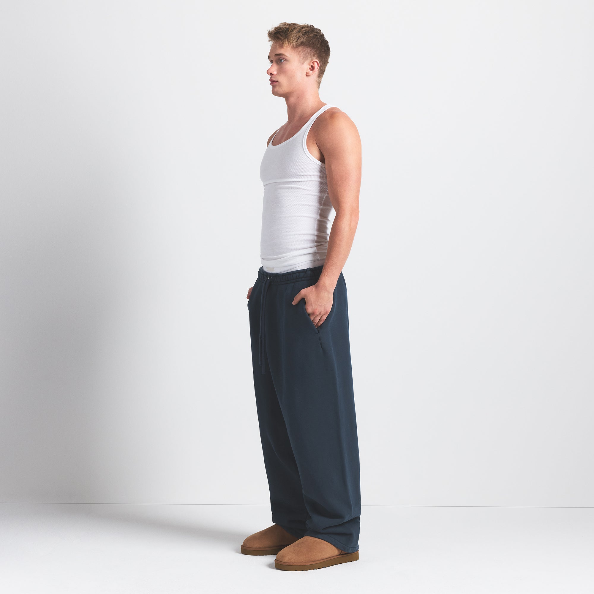 SKIMS HEAVYWEIGHT FLEECE MENS STRAIGHT LEG PANT | NAVY - Sneaker Türkiye