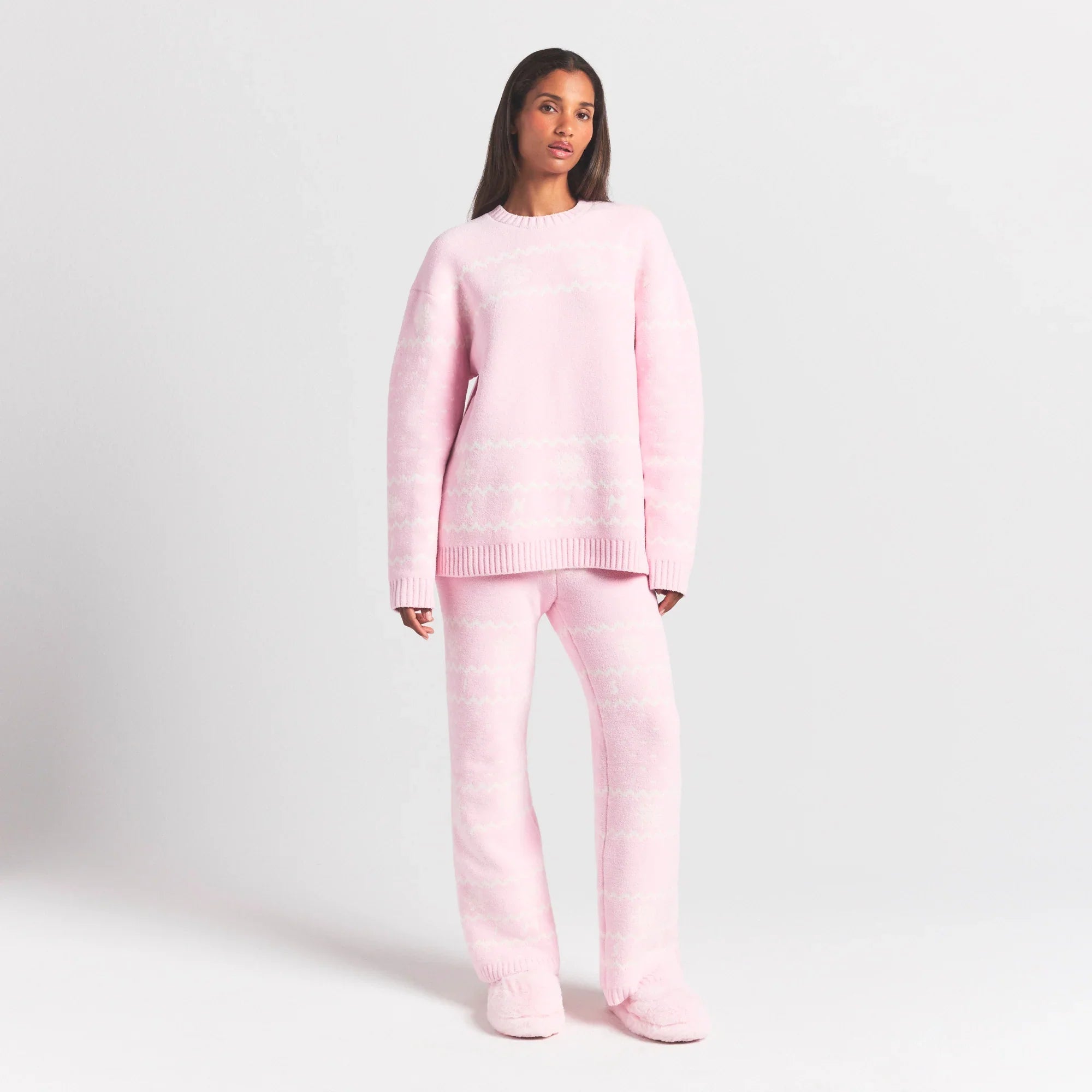 SKIMS COZY LIGHT PANT | BABY PINK HEART FAIR ISLE - Sneaker Türkiye