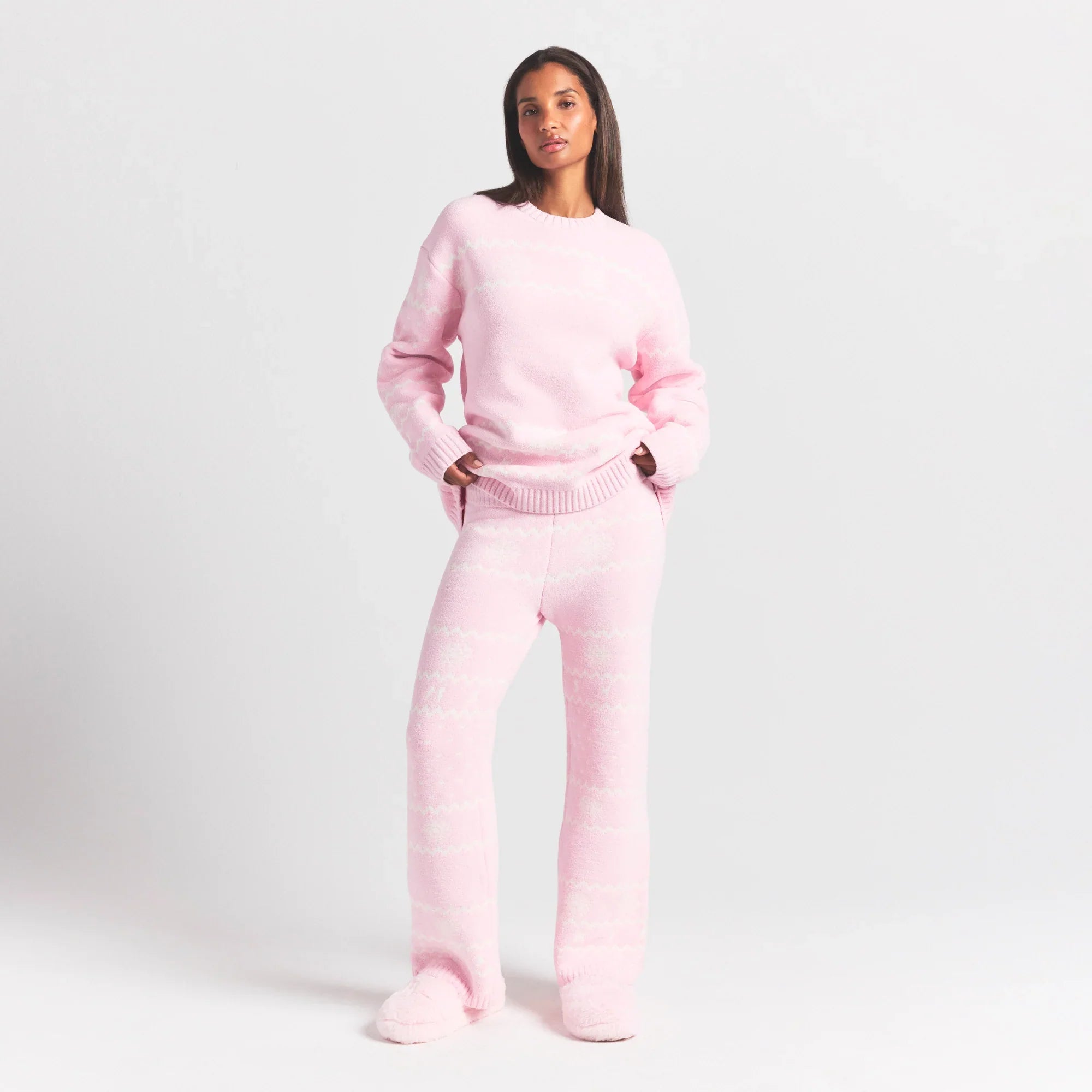 SKIMS COZY LIGHT PANT | BABY PINK HEART FAIR ISLE - Sneaker Türkiye