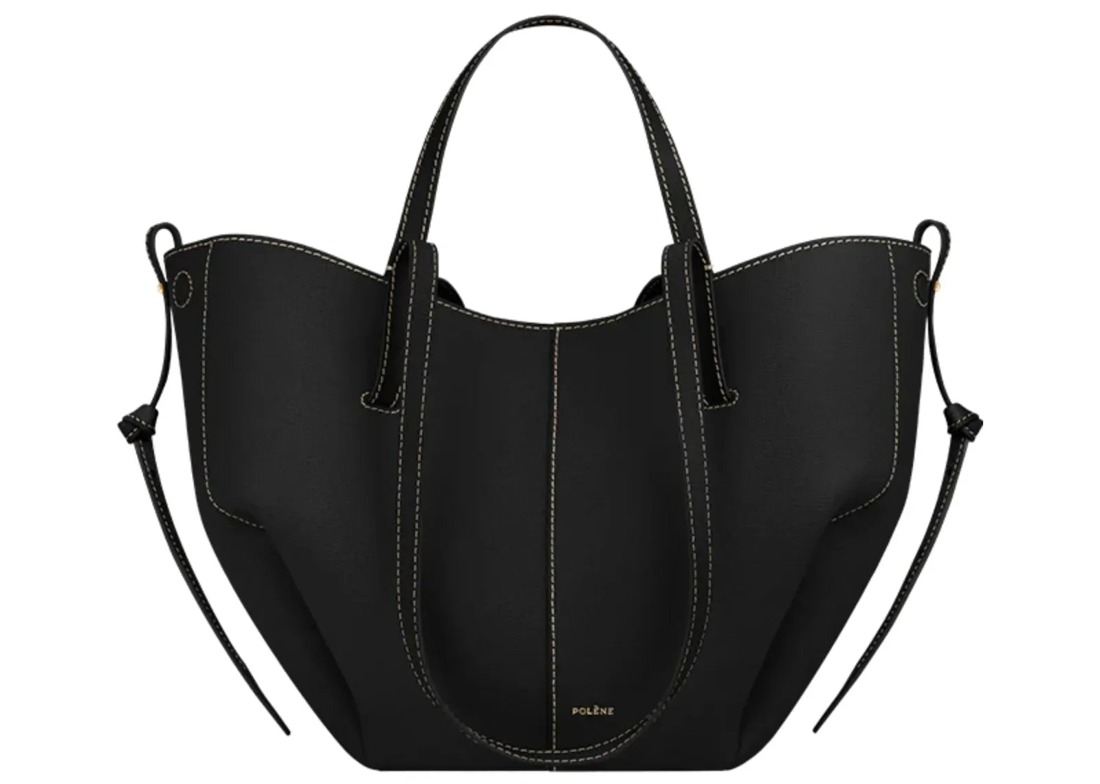 Polène Cyme Mini Edition Textured Black With Ecru Stitching - Sneaker Türkiye