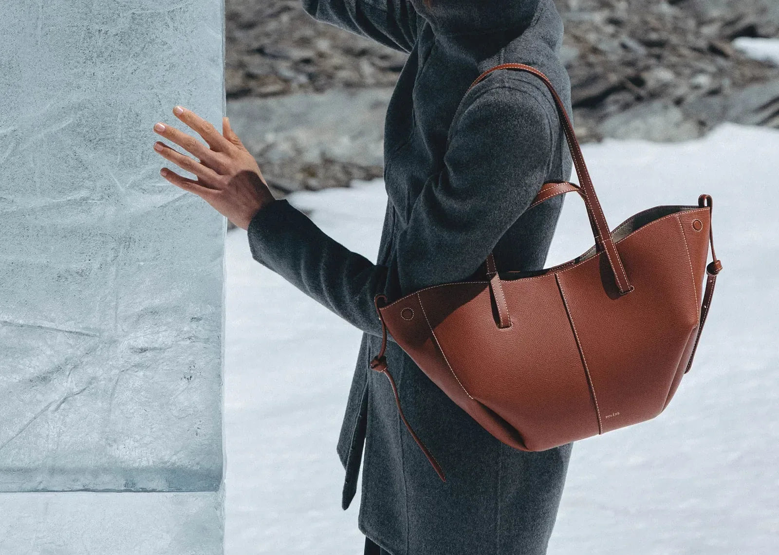 Polène Cyme Mini Edition Textured Cognac - Sneaker Türkiye