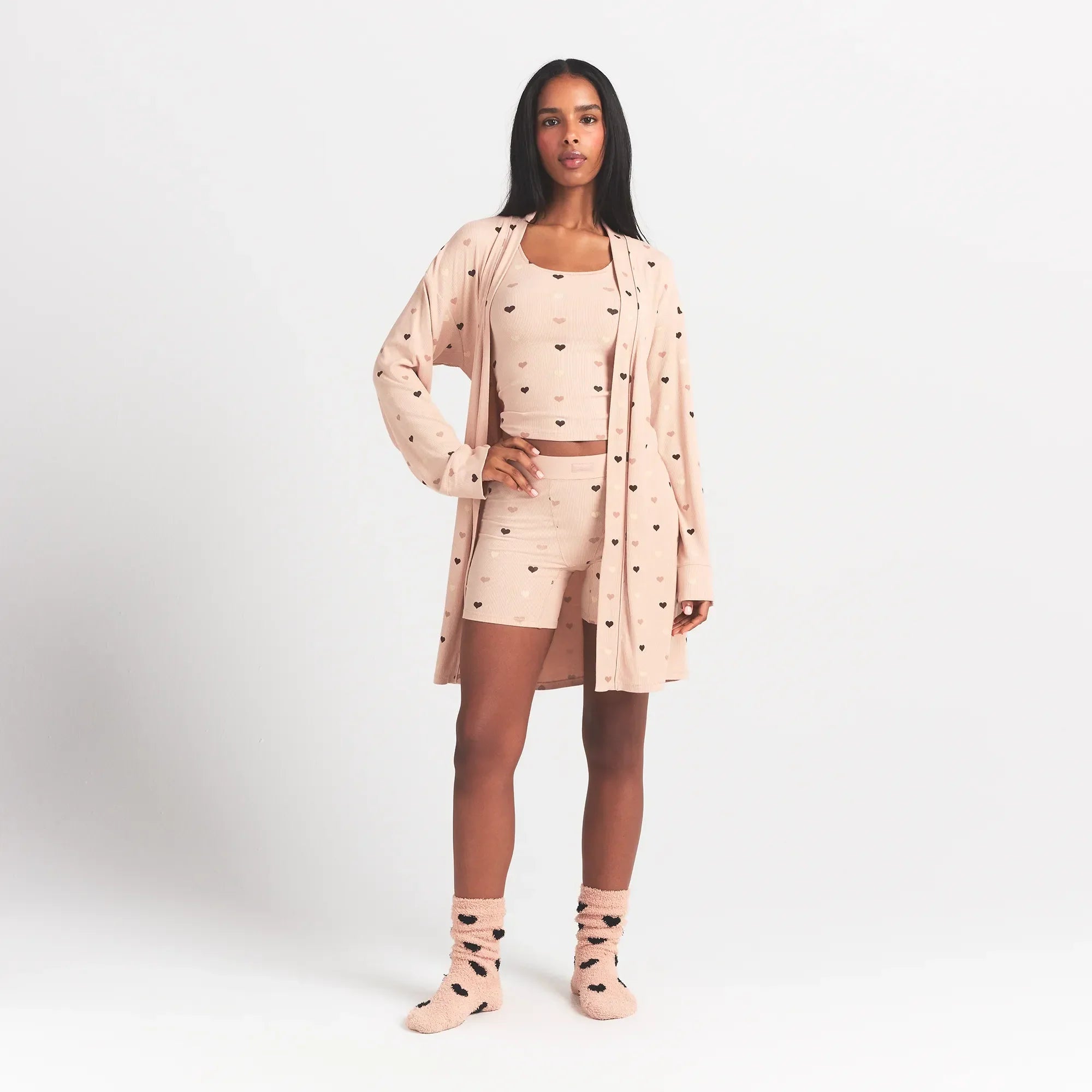 SKIMS SOFT LOUNGE ROBE | MICA MINI HEART HALFDROP - Sneaker Türkiye