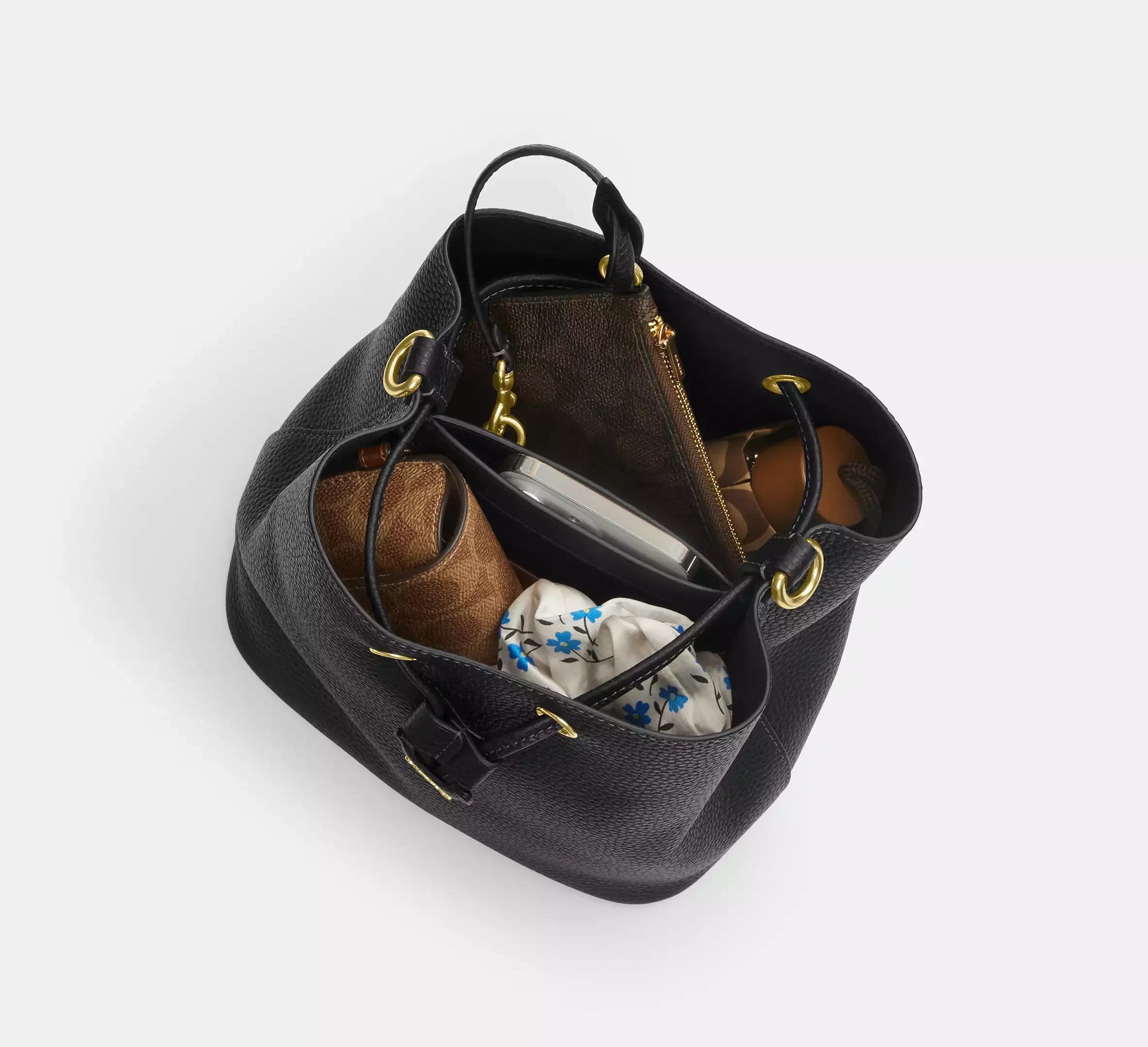 Coach Rowan Bucket Bag In Signature – Gold/Olive - Sneaker Türkiye