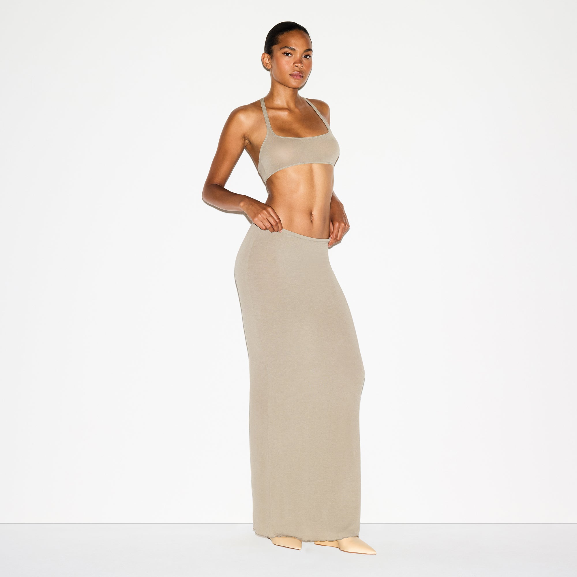 SKIMS SHEER MODAL LONG SKIRT | DUNE - Sneaker Türkiye