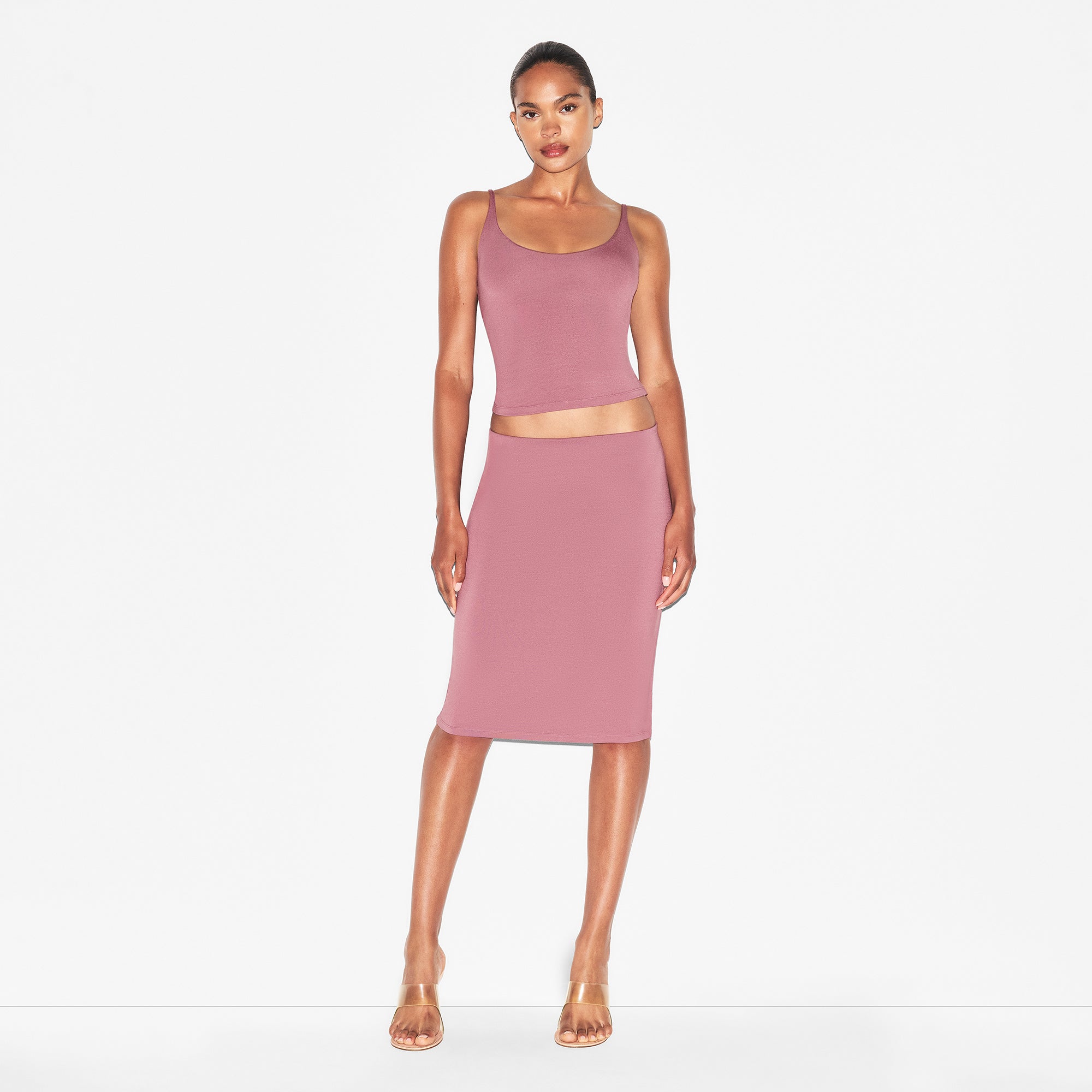 SMOOTH LAYERS MIDI SKIRT | REDWOOD - Sneaker Türkiye