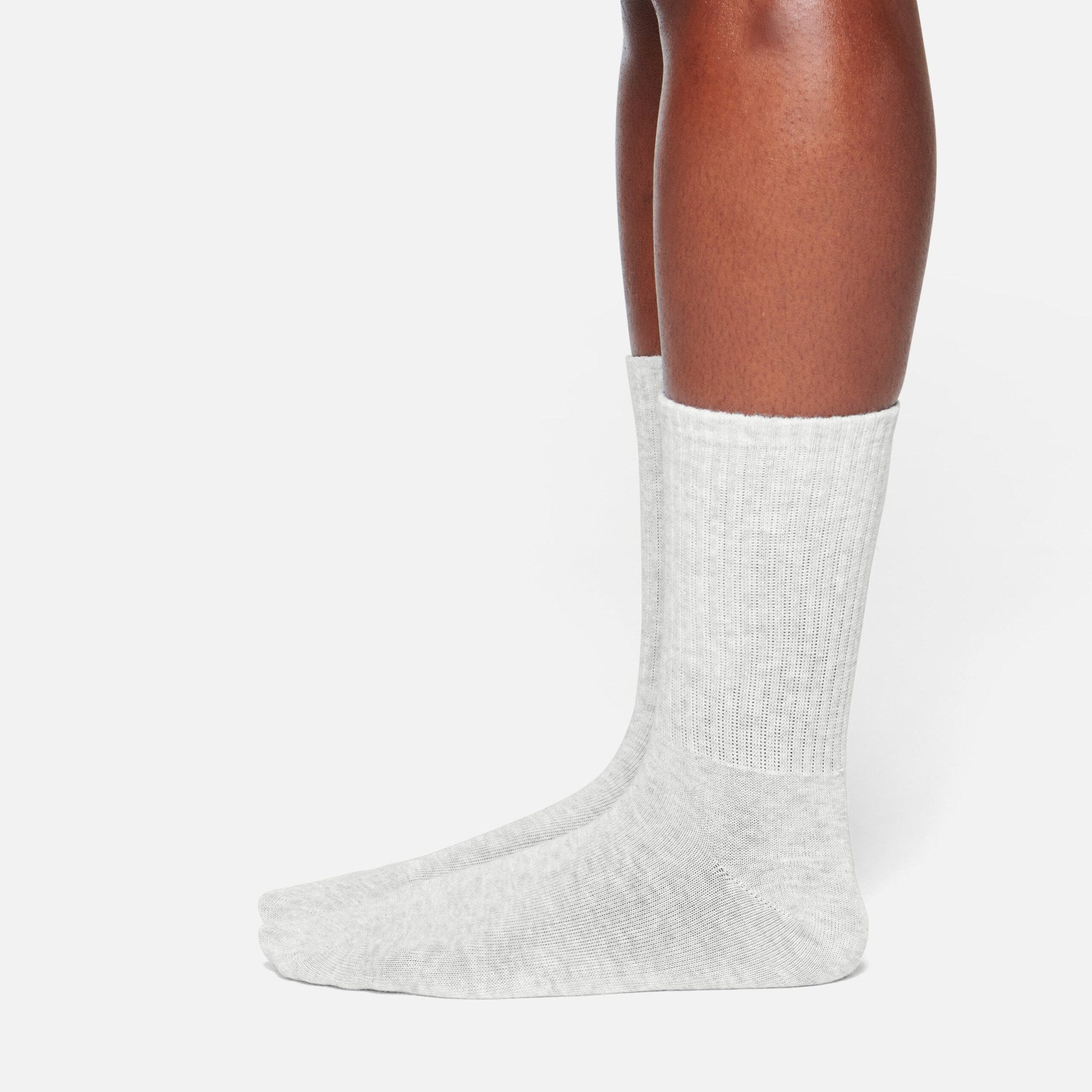 SKIMS RIBBED CREW SOCK | LIGHT HEATHER GREY - Sneaker Türkiye