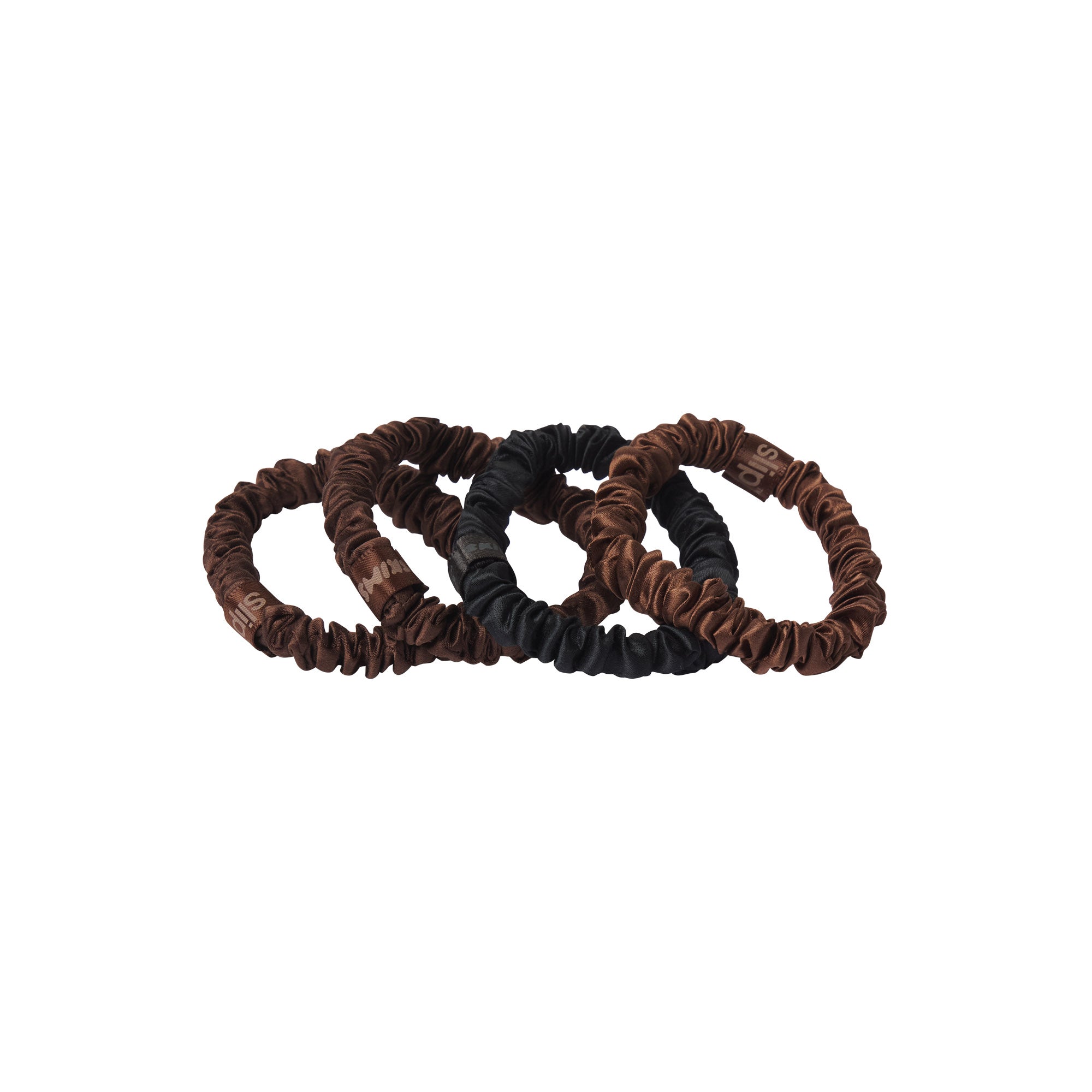 SLIP X SKIMS PURE SILK SKINNY SCRUNCHIES 4-PACK | DEEP - Sneaker Türkiye