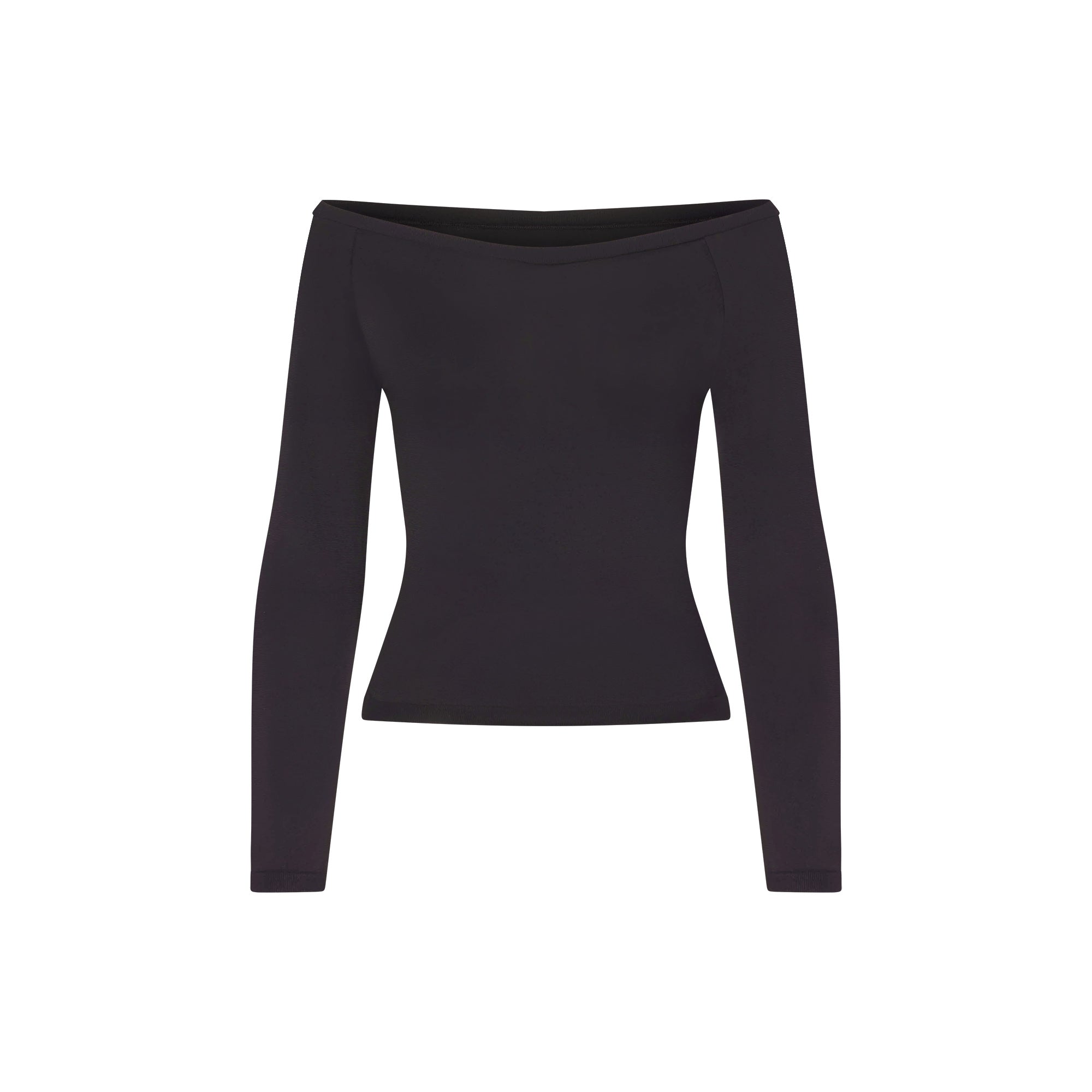 NikeSKIMS STRETCH KNIT LONG SLEEVE BOATNECK TOP | OBSIDIAN - Sneaker Türkiye