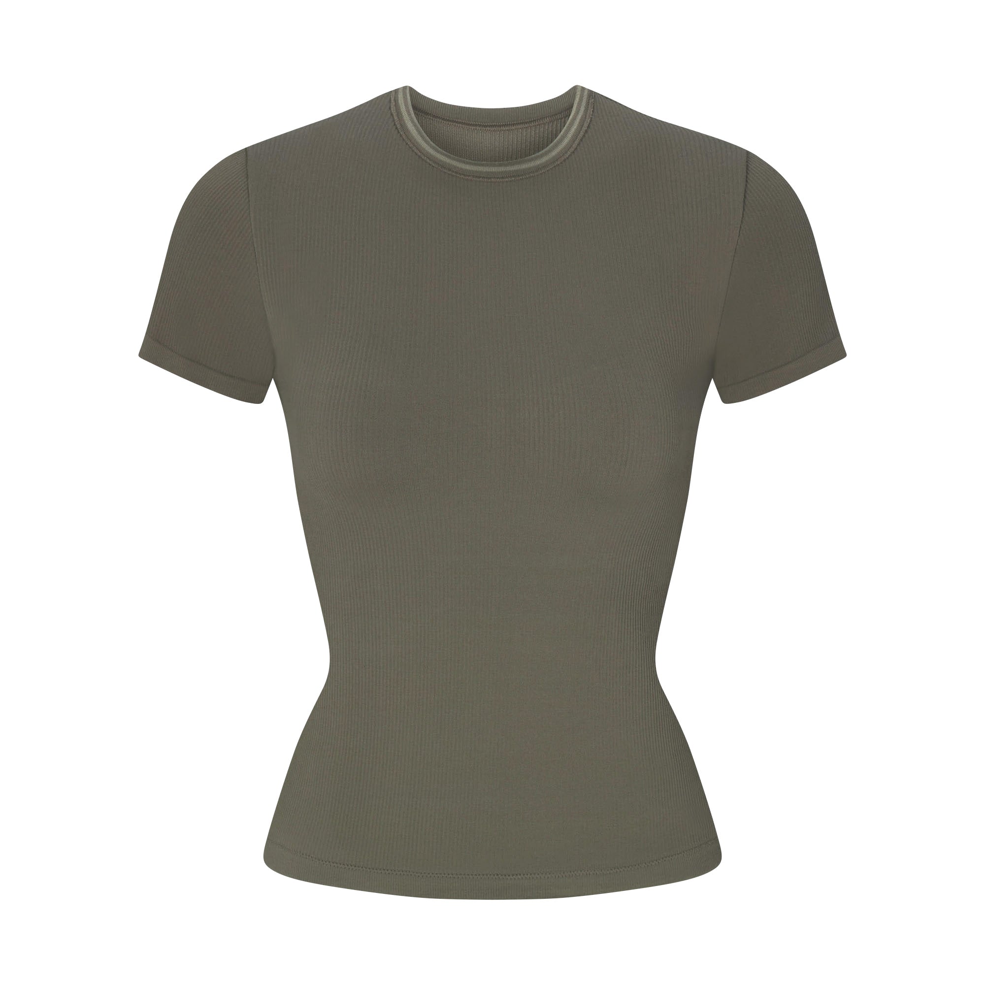 NikeSKIMS RIBBED SEAMLESS BABY TEE | DUSTY OAKMOSS - Sneaker Türkiye