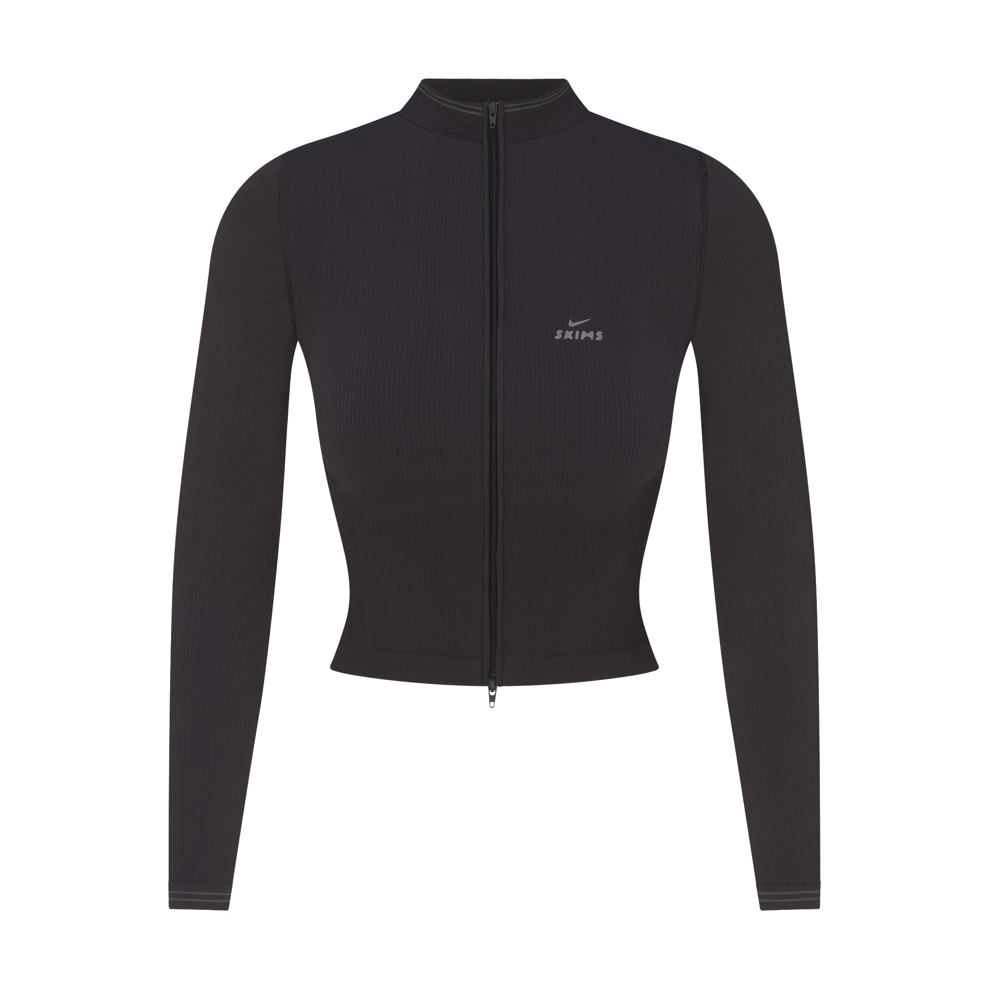 NikeSKIMS RIBBED SEAMLESS ZIP UP CROP JACKET | OBSIDIAN - Sneaker Türkiye