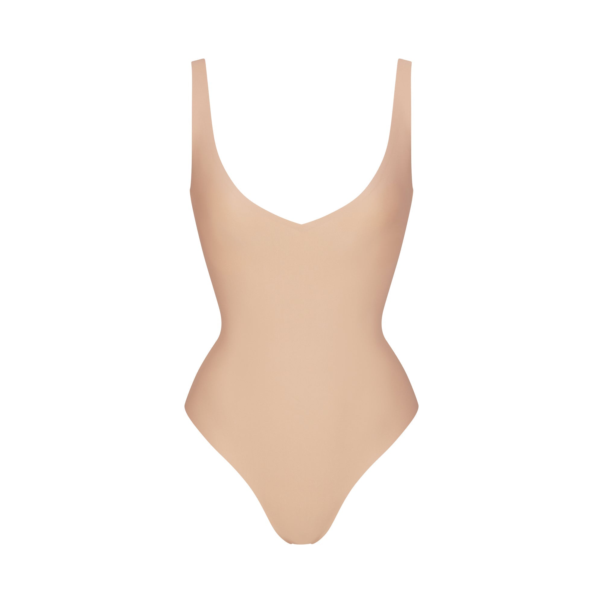 SKIMS BODY UNLINED PLUNGE THONG BODYSUIT | CLAY - Sneaker Türkiye