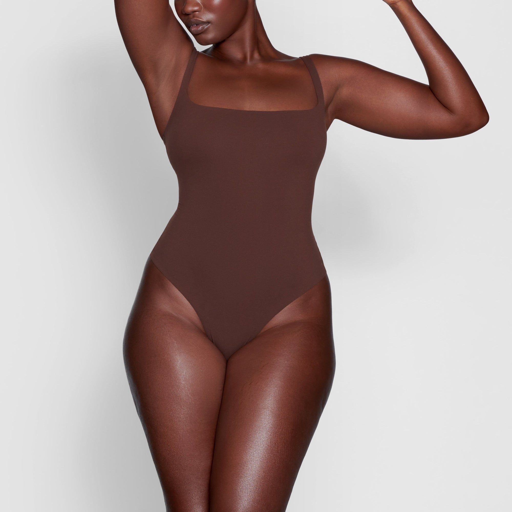 SKIMS FITS EVERYBODY SQUARE NECK BODYSUIT | COCOA - Sneaker Türkiye