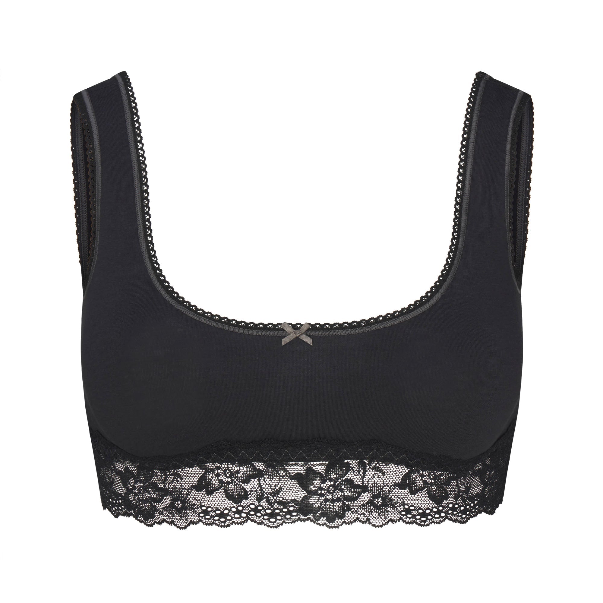 SKIMS LIGHTWEIGHT COTTON LACE SCOOP BRALETTE | SOOT TONAL - Sneaker Türkiye