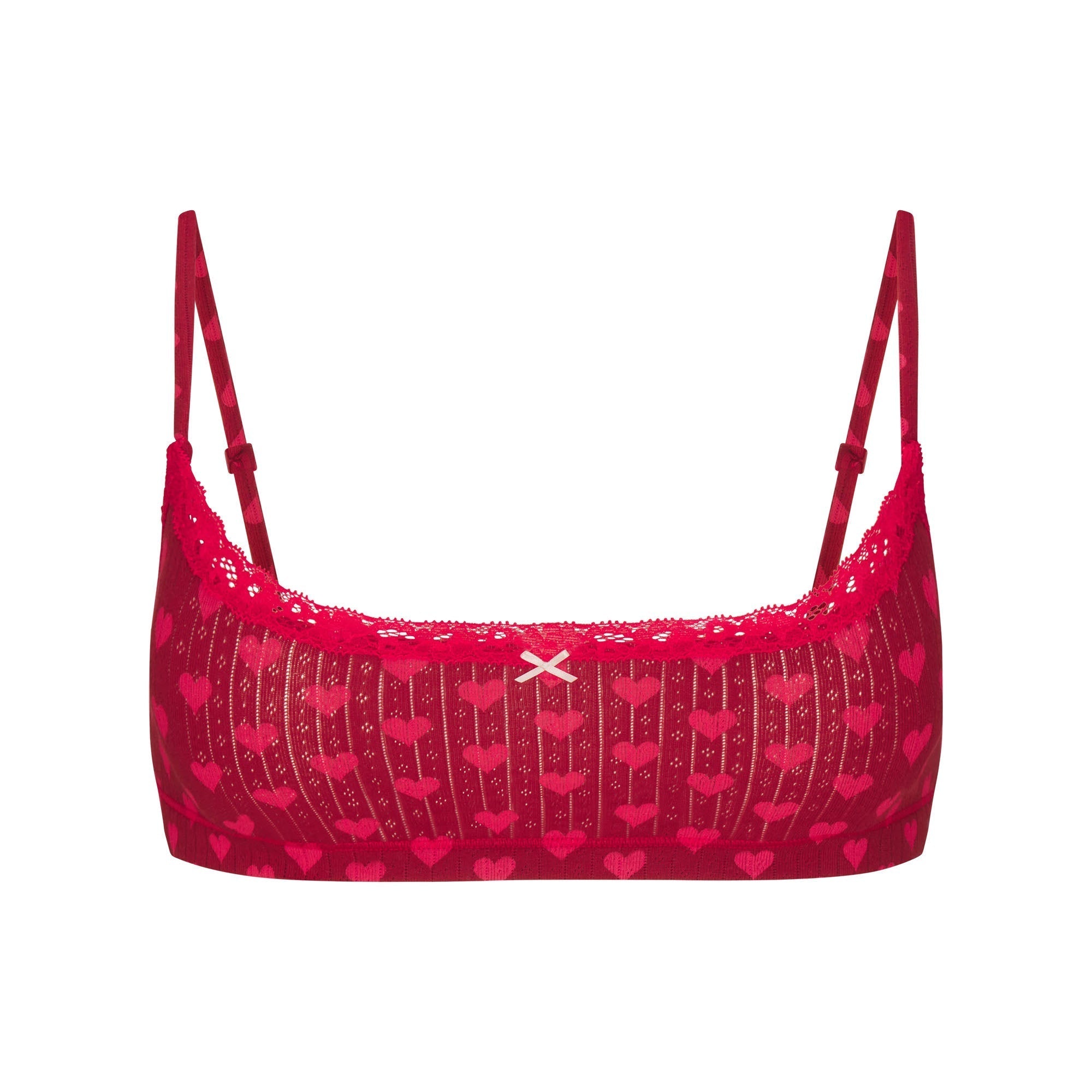 SKIMS LIGHTWEIGHT COTTON POINTELLE SCOOP BRALETTE | BRICK HEART HALFDROP - Sneaker Türkiye