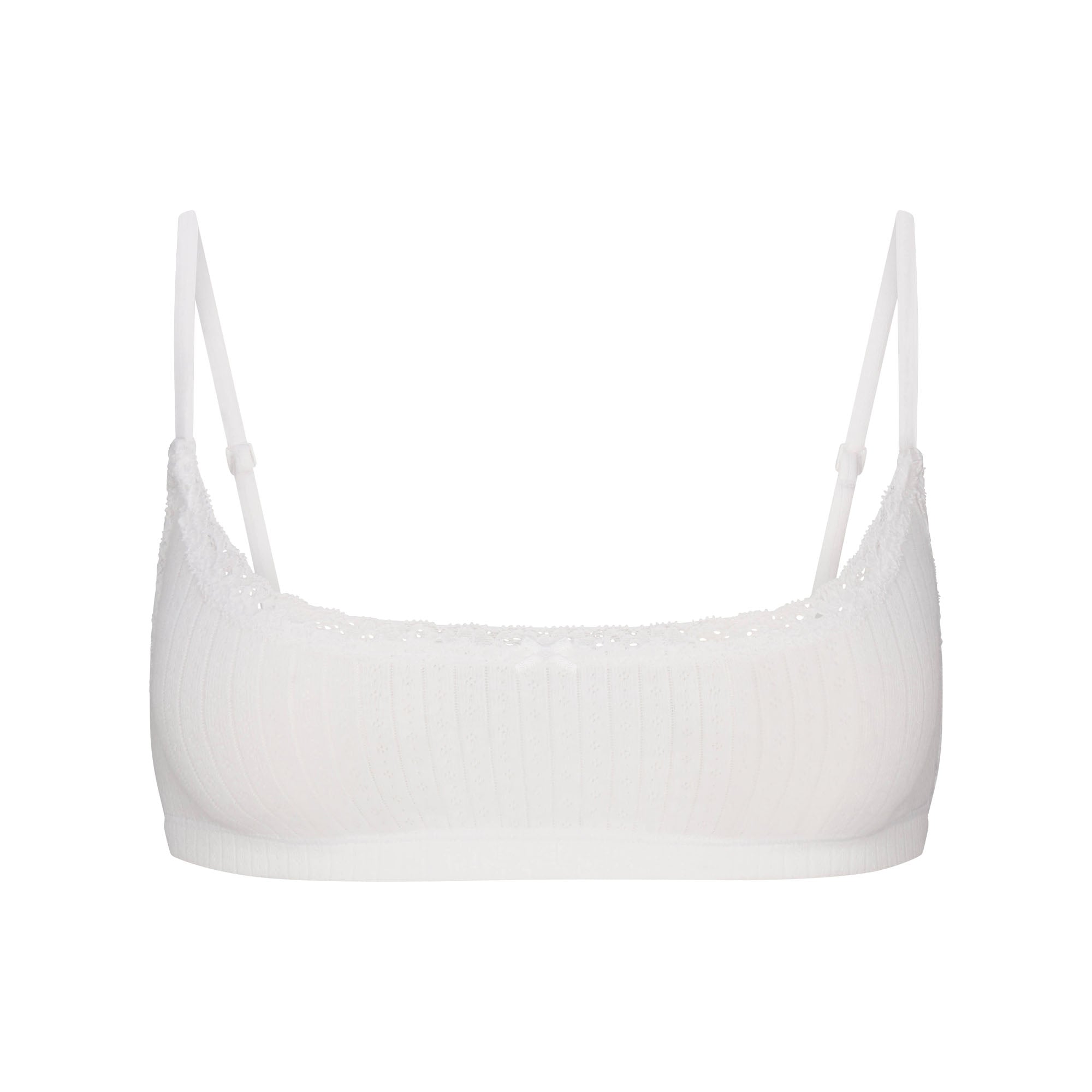 SKIMS LIGHTWEIGHT COTTON POINTELLE SCOOP BRALETTE | SNOW - Sneaker Türkiye