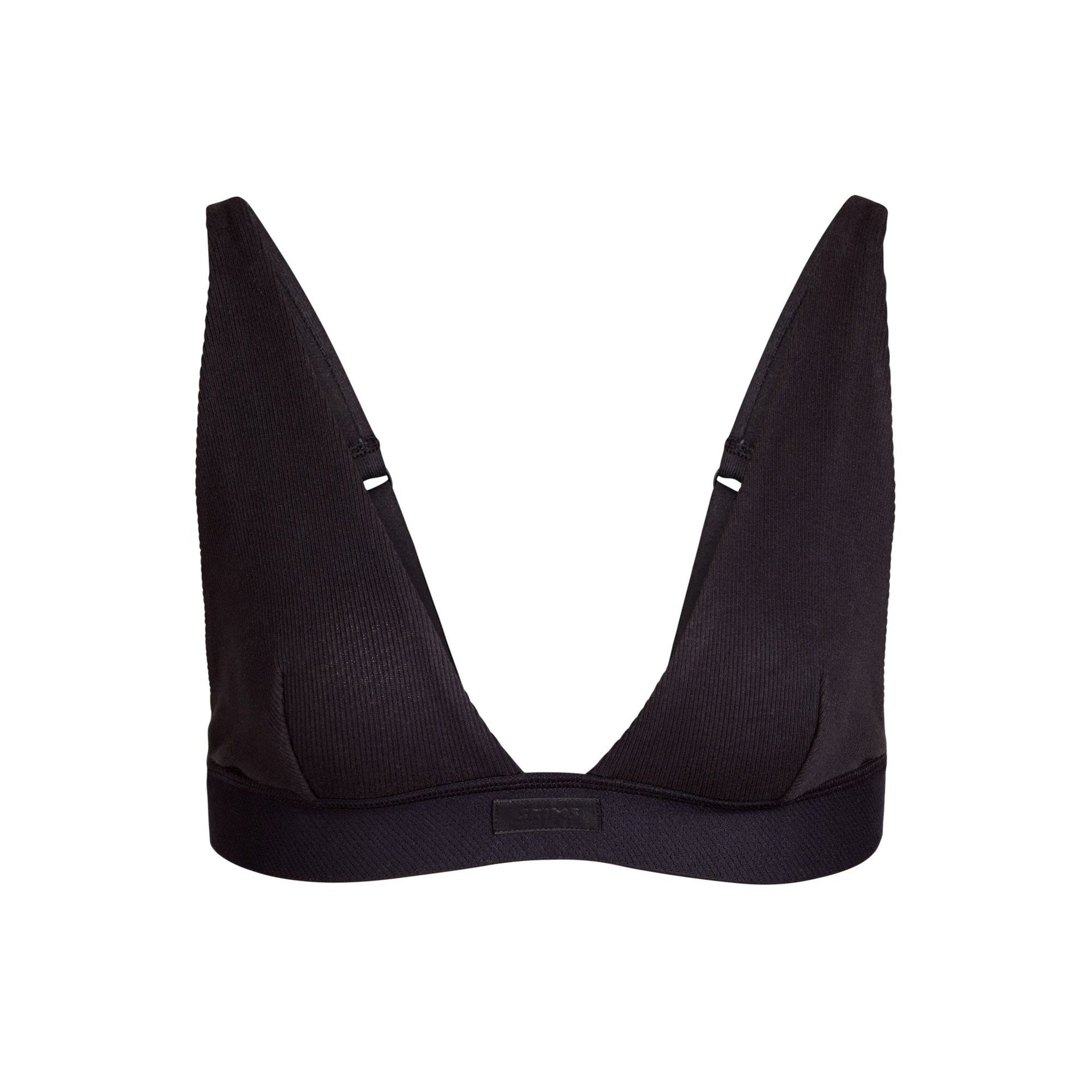 SKIMS COTTON RIB PLUNGE BRALETTE | SOOT - Sneaker Türkiye