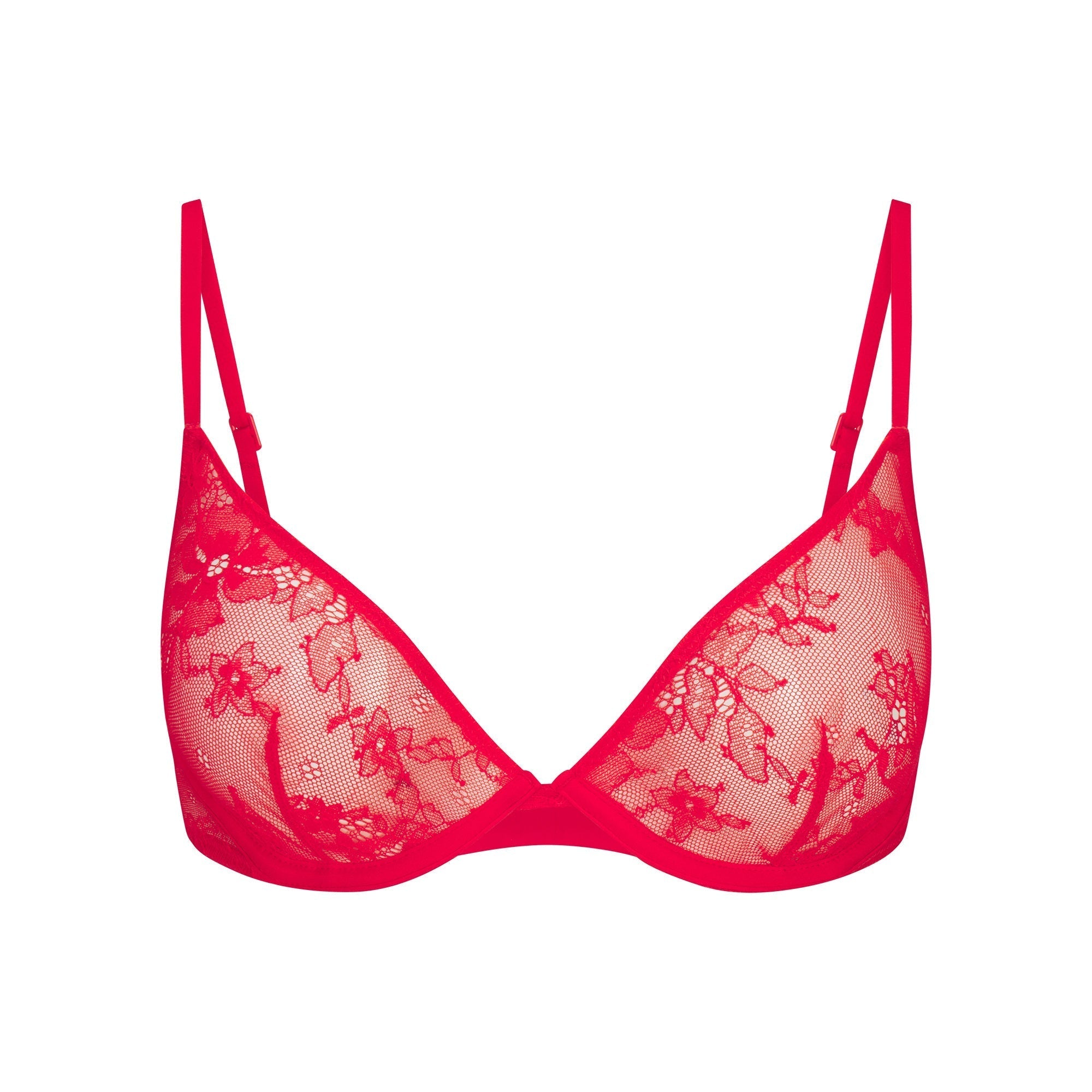SKIMS ULTRA FINE LACE UNLINED SCOOP BRA | RUBY - Sneaker Türkiye
