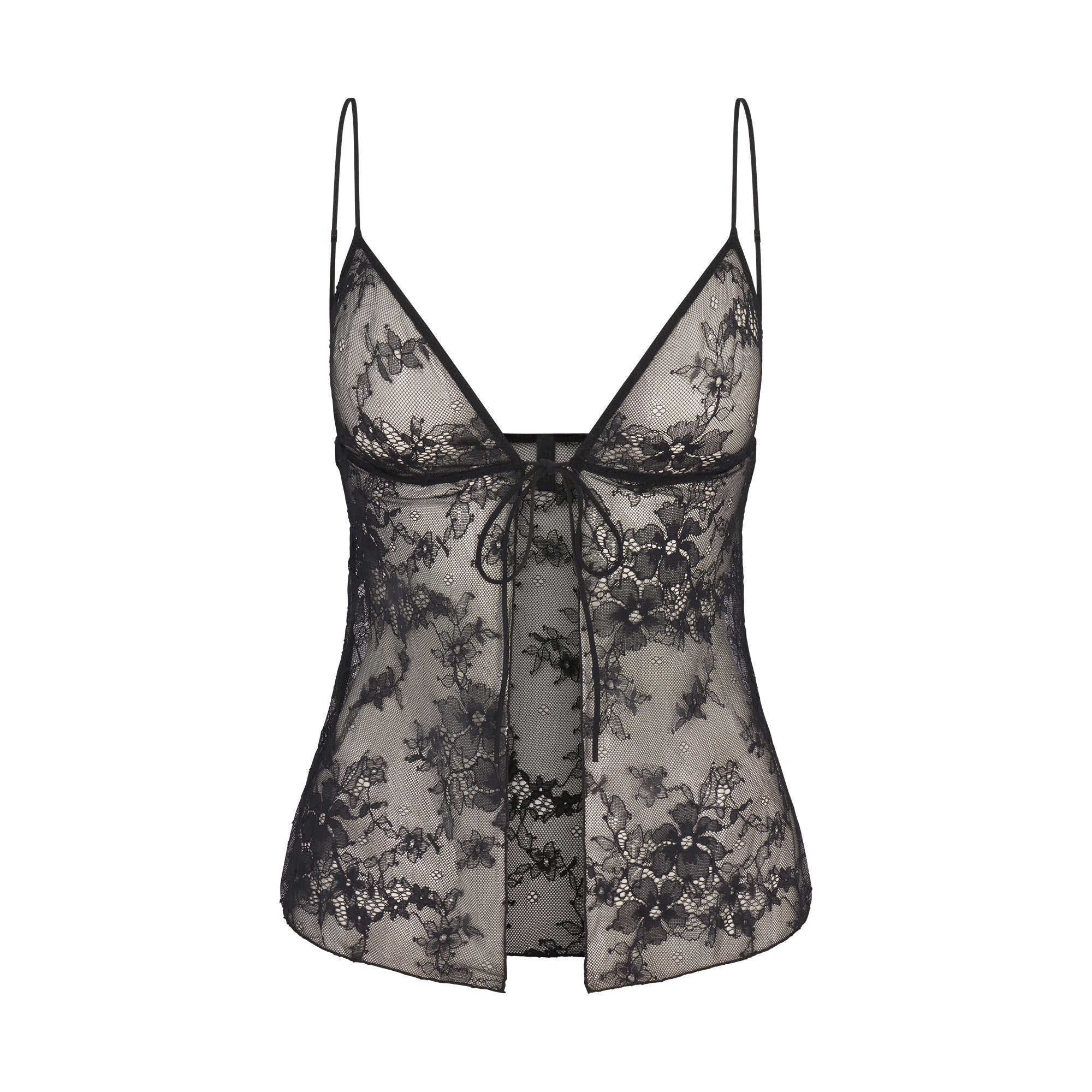 SKIMS ULTRA FINE LACE TIE FRONT CAMI | ONYX - Sneaker Türkiye