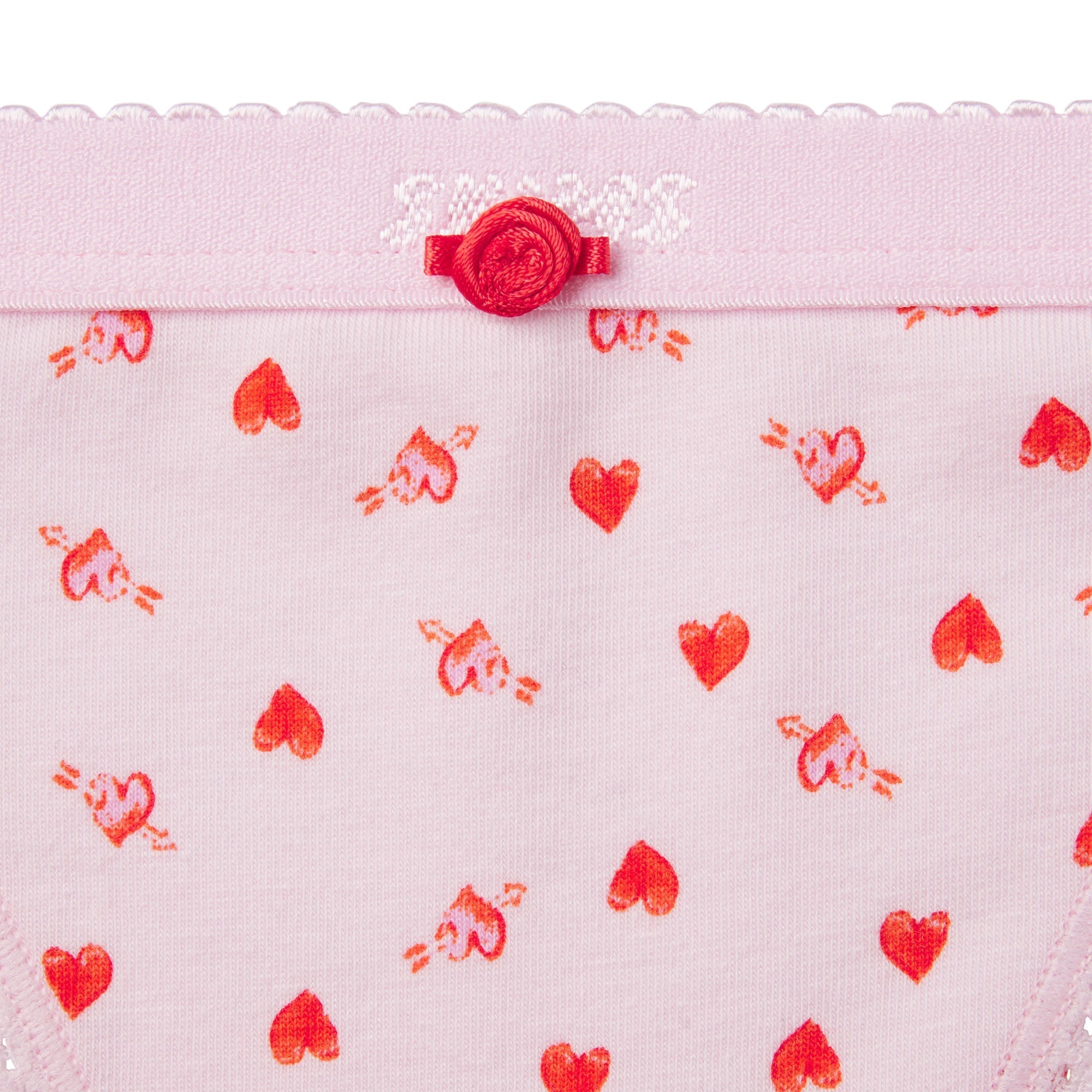 SKIMS LIGHTWEIGHT COTTON LOGO PICOT THONG | BABY PINK ARROWED HEARTS - Sneaker Türkiye