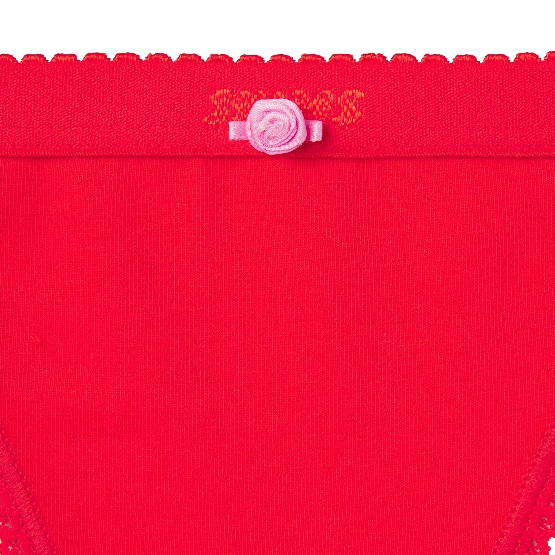 SKIMS LIGHTWEIGHT COTTON LOGO PICOT THONG | RUBY TONAL - Sneaker Türkiye