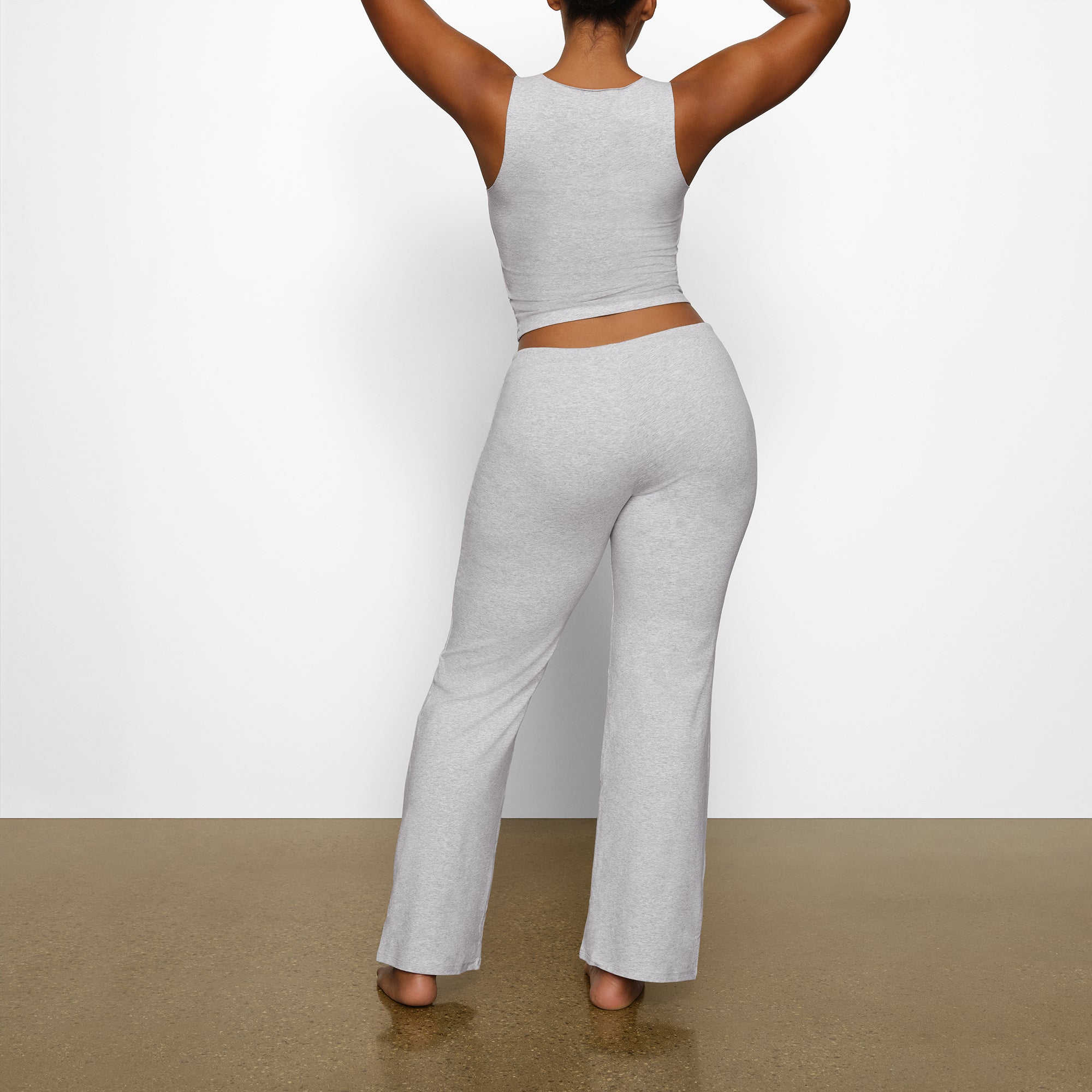 SKIMS COTTON JERSEY STRAIGHT LEG PANT | LIGHT HEATHER GREY - Sneaker Türkiye