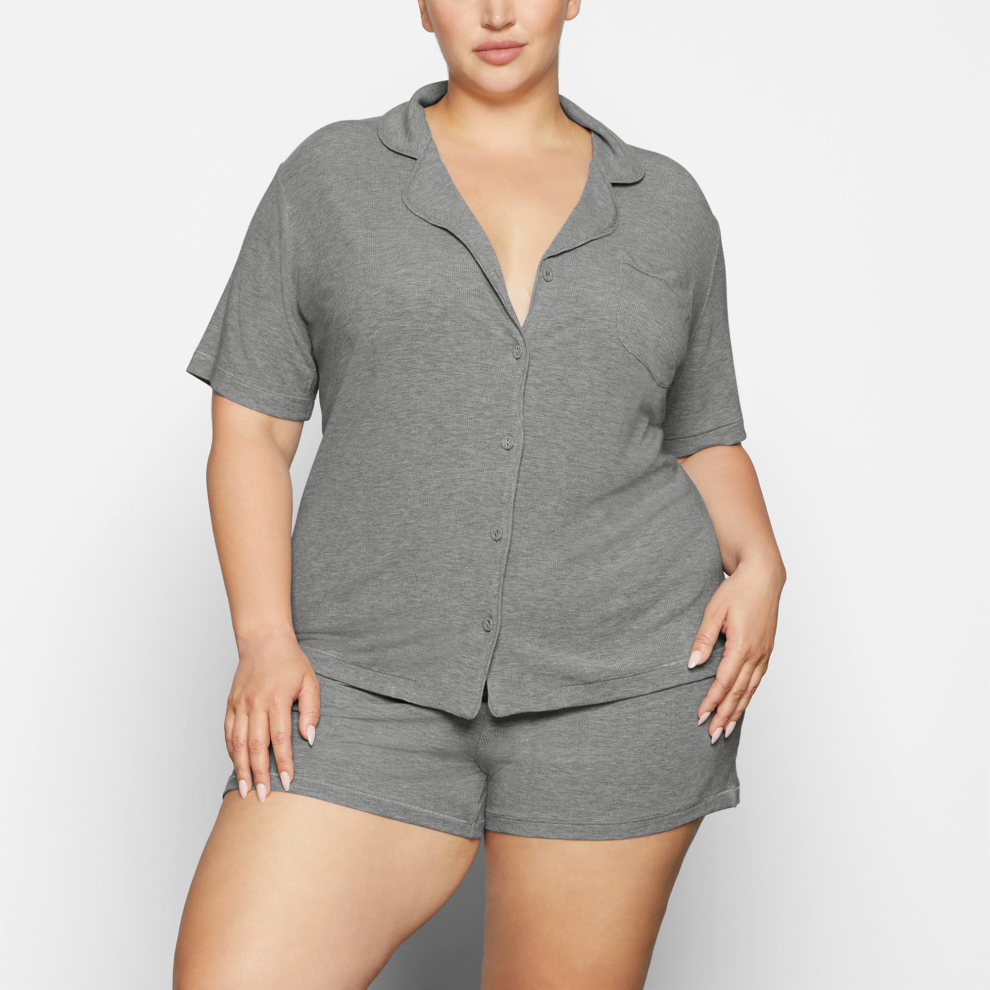 SKIMS SOFT LOUNGE SHORT SLEEP SET | HEATHER GREY - Sneaker Türkiye