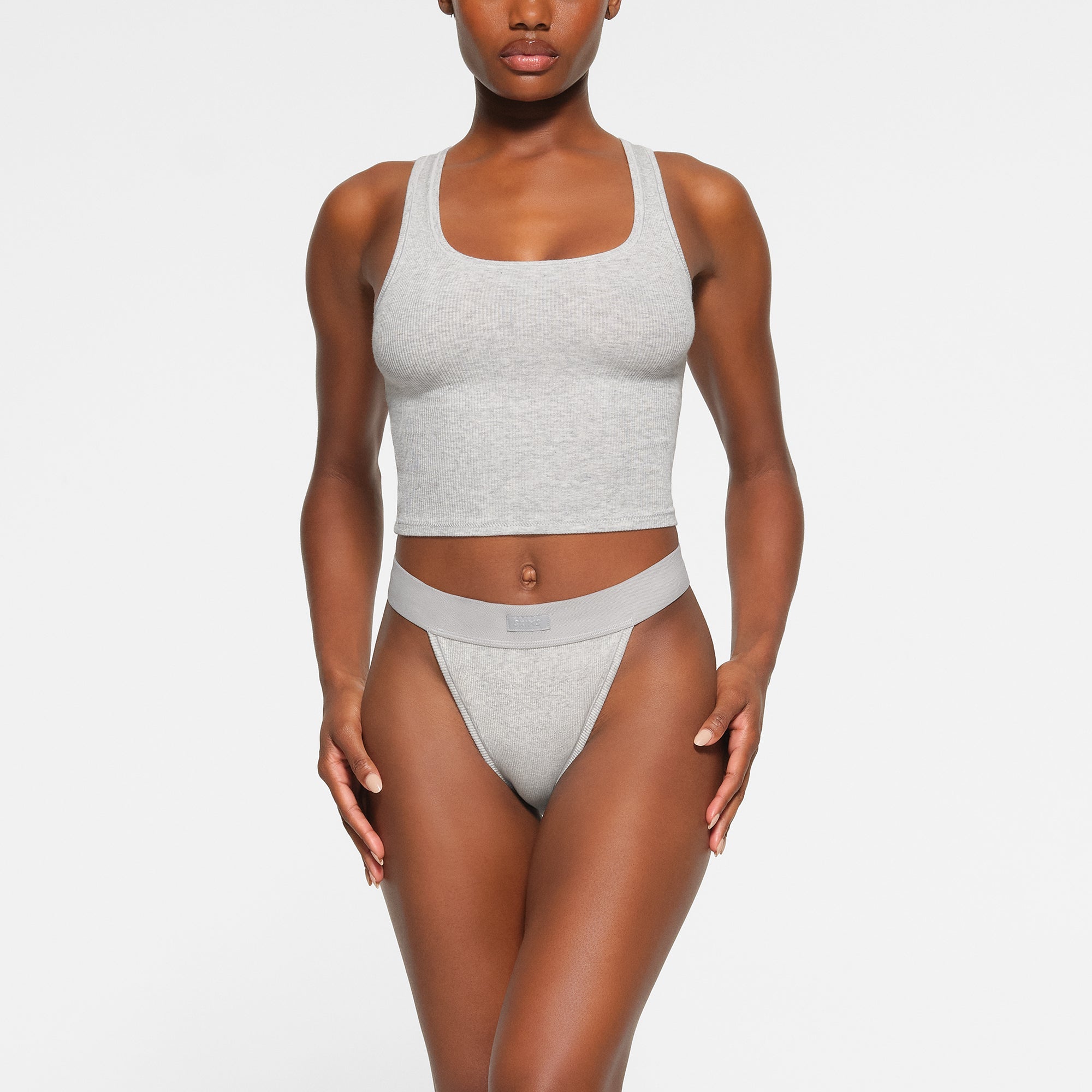 SKIMS COTTON RIB TANK | LIGHT HEATHER GREY - Sneaker Türkiye