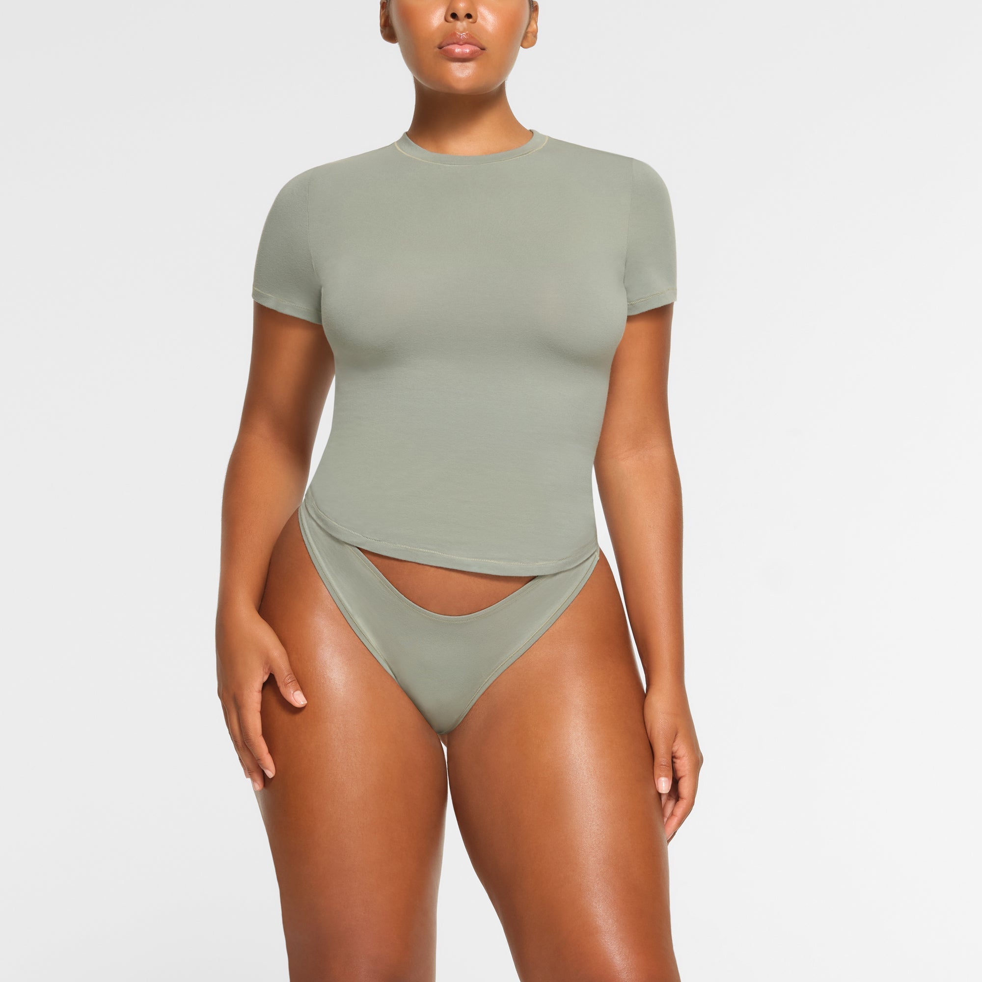 SKIMS COTTON JERSEY T-SHIRT | MINERAL - Sneaker Türkiye