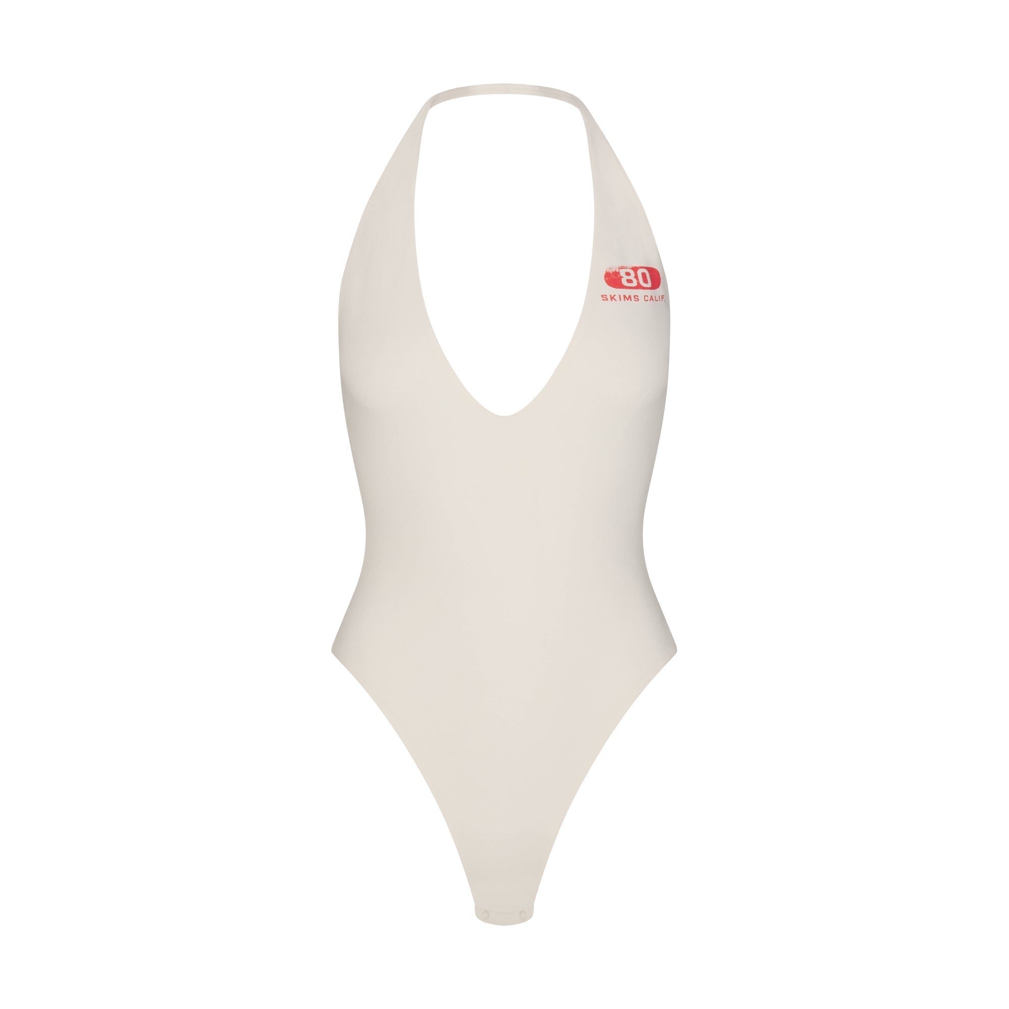 COTTON JERSEY DEEP PLUNGE HALTER BODYSUIT | MARBLE SKIMS EIGHTY - Sneaker Türkiye