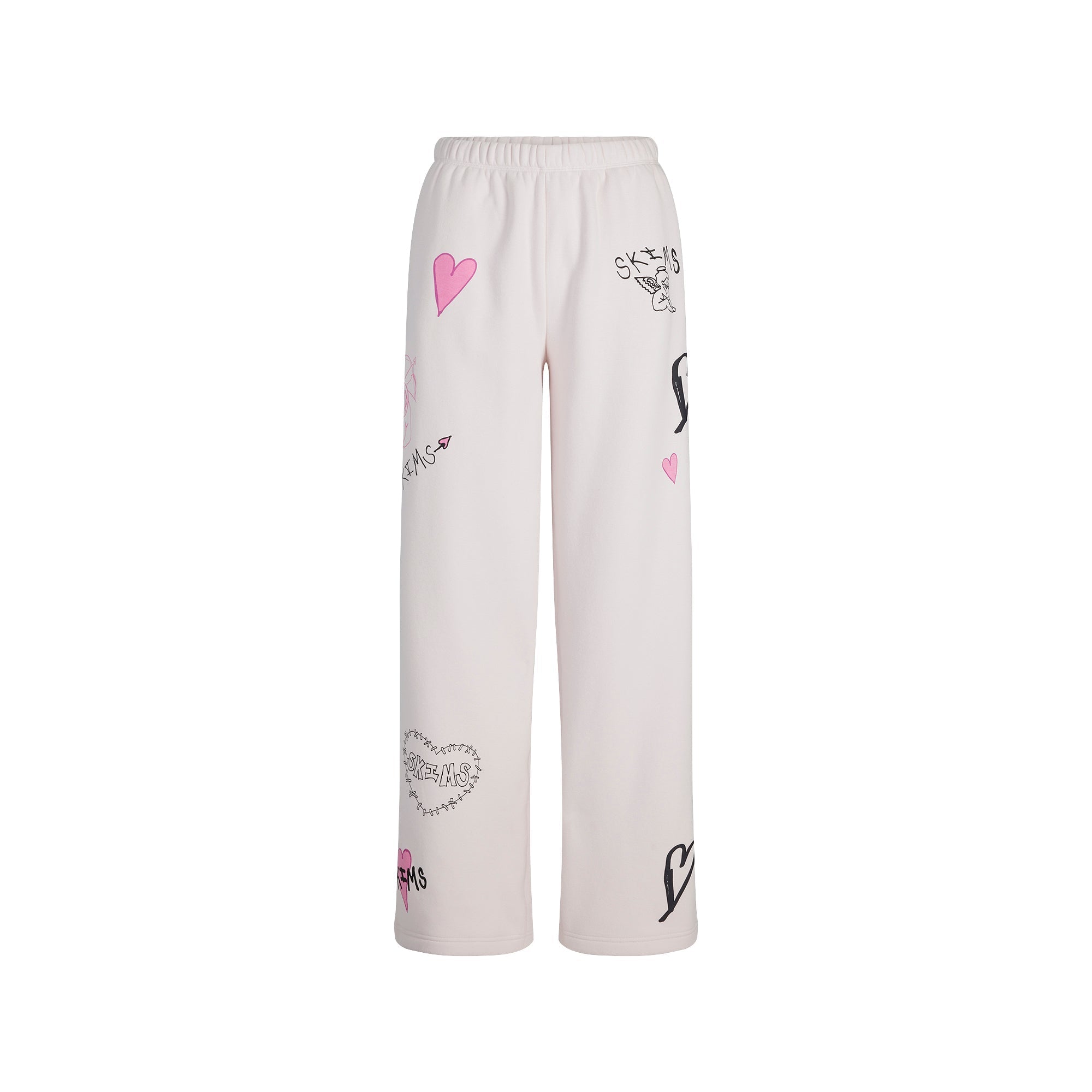 SKIMS COTTON FLEECE CLASSIC STRAIGHT LEG PANT | BARELY PINK ANGEL SKETCH - Sneaker Türkiye