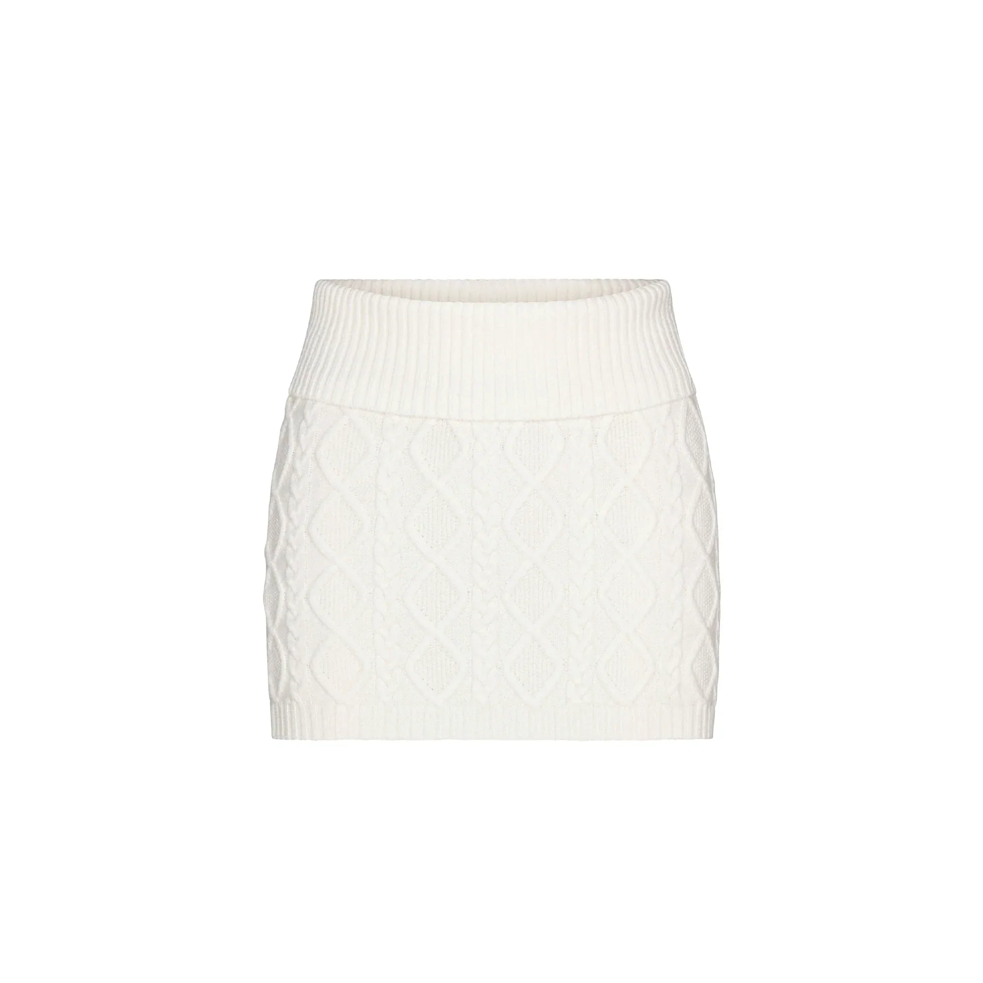 SKIMS SWEATER KNITS CABLE KNIT MINI SKIRT | IVORY - Sneaker Türkiye