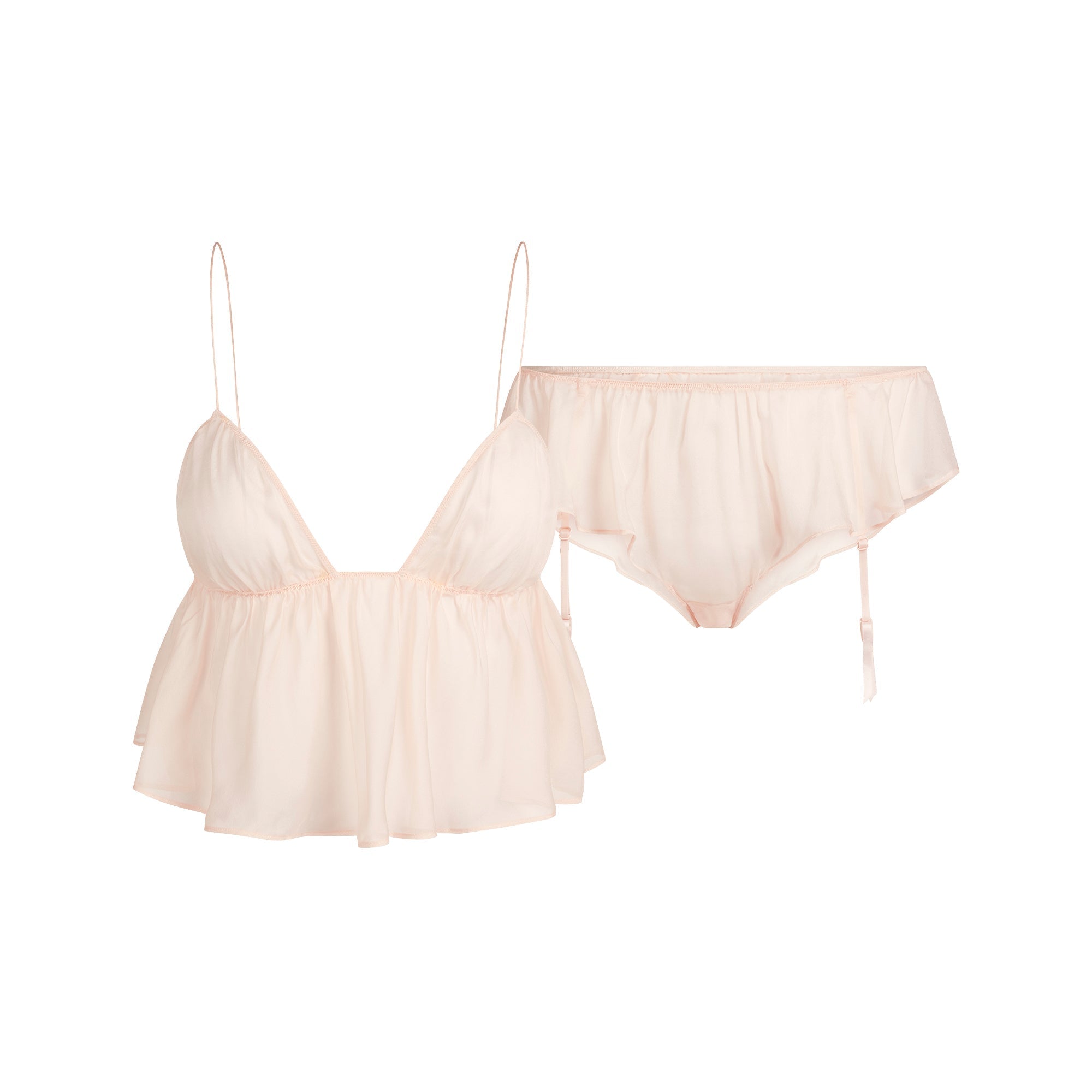 SKIMS ROMANCE BABYDOLL TOP AND GARTER HIPSTER SET | PRIMROSE - Sneaker Türkiye