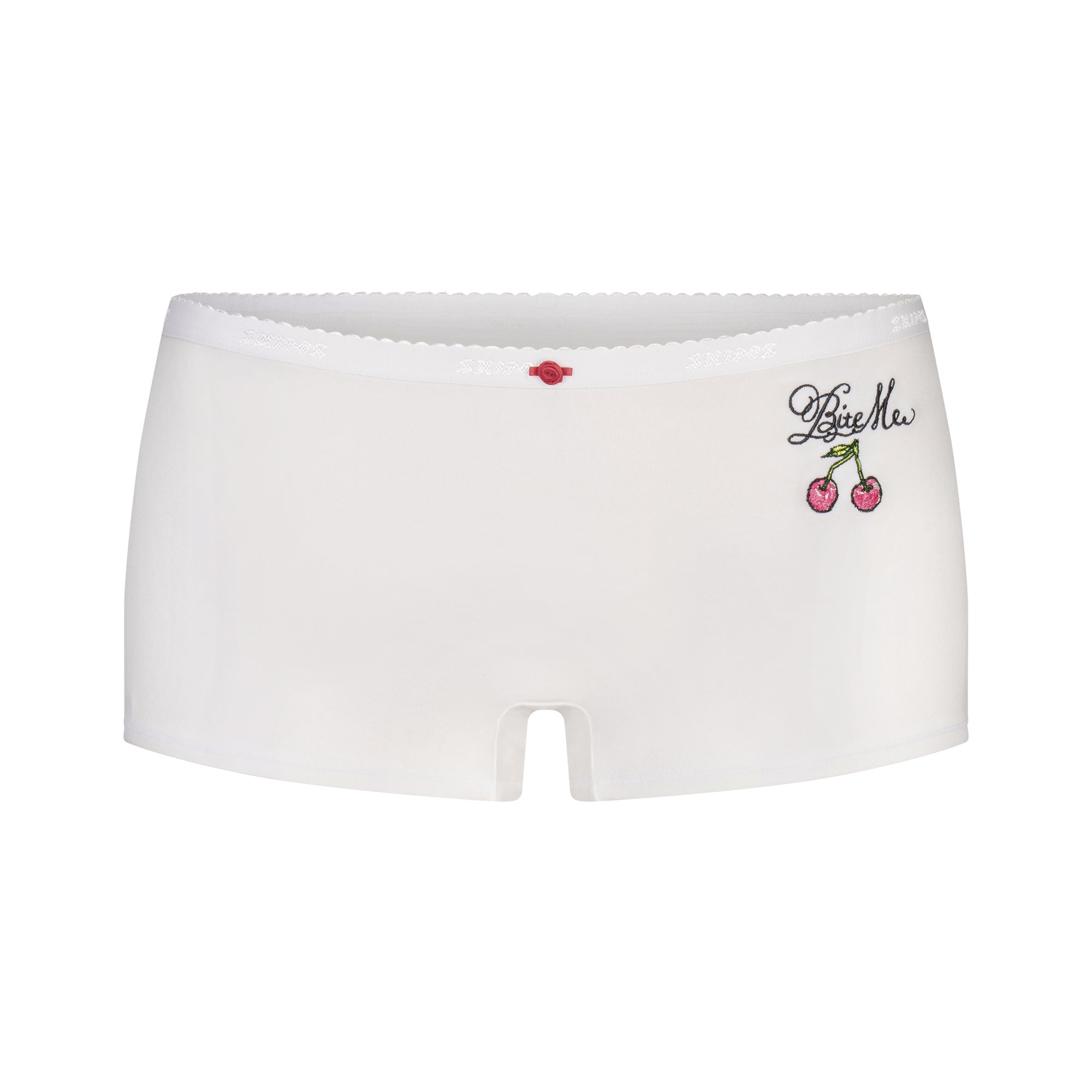 SKIMS LIGHTWEIGHT COTTON LOGO PICOT CAMI AND BOY SHORT SET | SNOW CONTRAST - Sneaker Türkiye