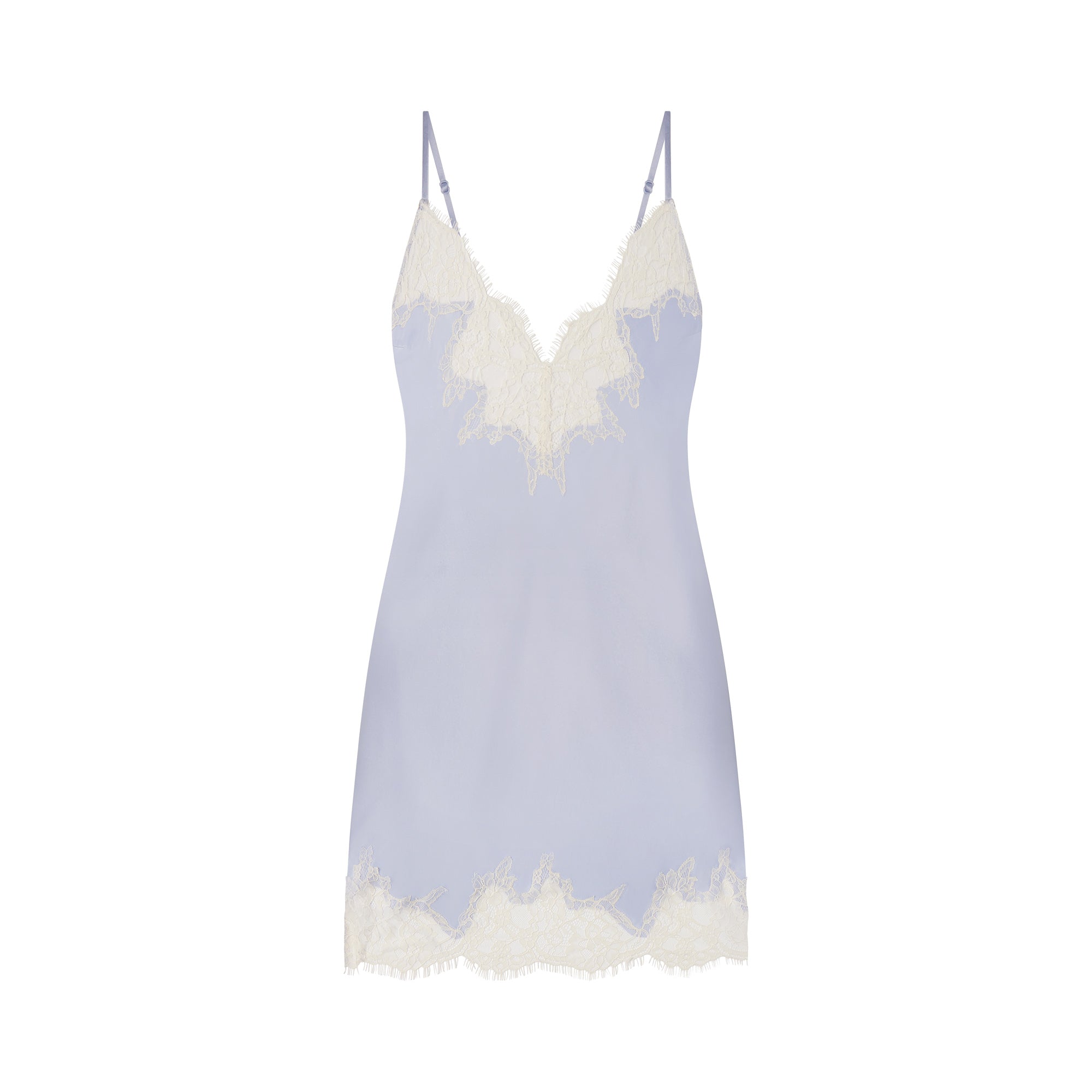 SKIMS SILK LACE MINI SLIP DRESS | PERIWINKLE CONTRAST - Sneaker Türkiye