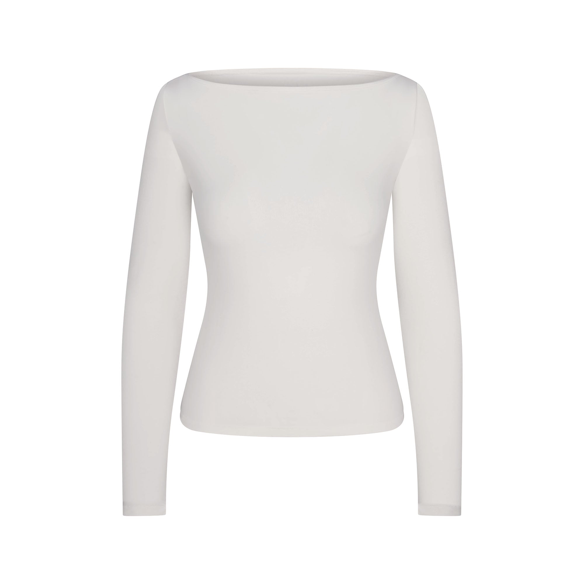 SKIMS COTTON JERSEY LONG SLEEVE BOATNECK TOP | MARBLE - Sneaker Türkiye
