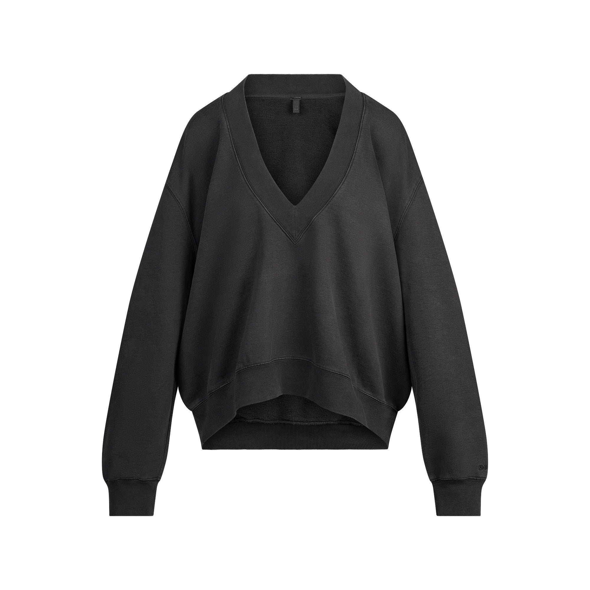SKIMS BOYFRIEND FLEECE OVERBedenD V NECK PULLOVER | WASHED ONYX - Sneaker Türkiye